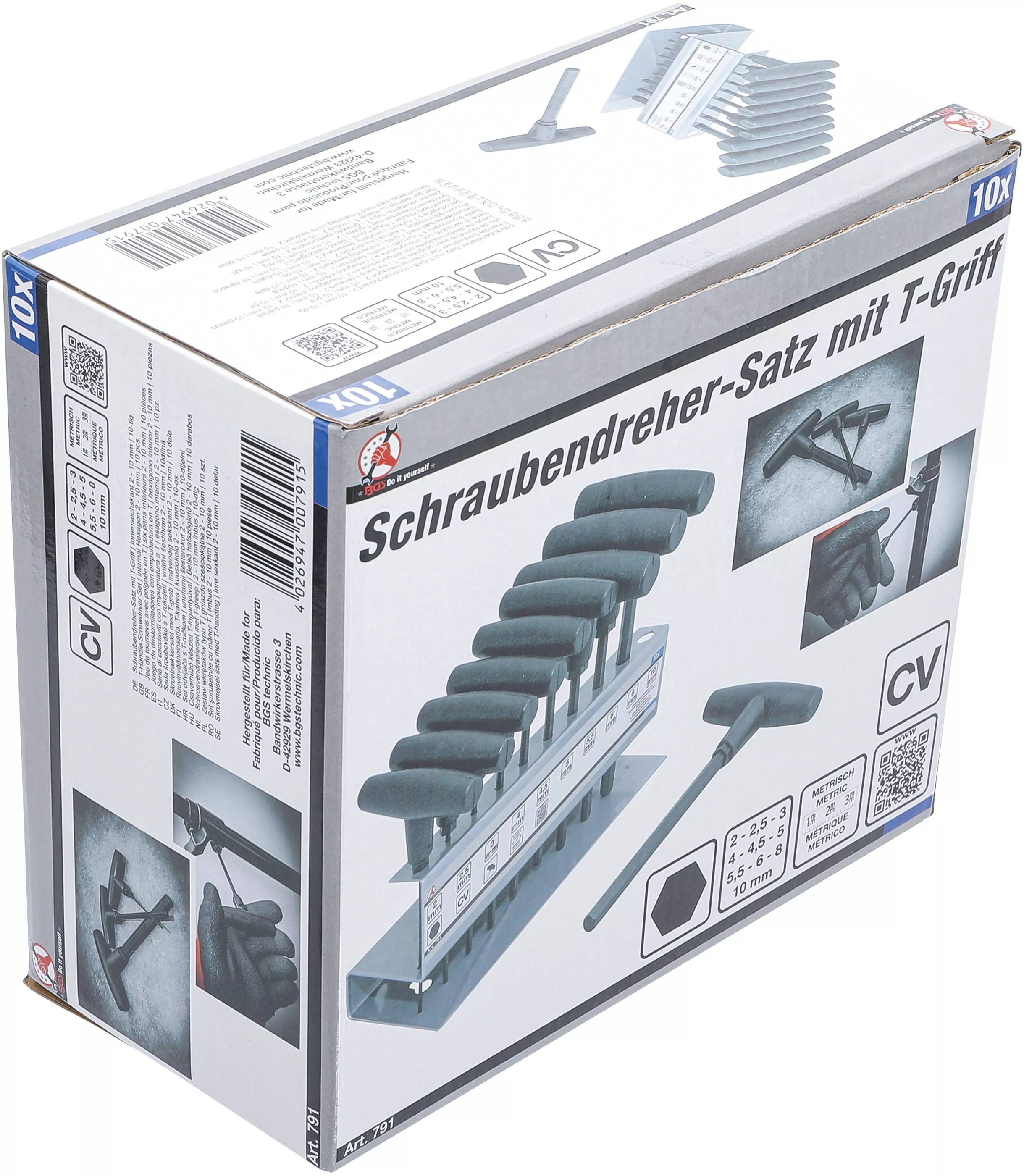 Set surubelnite cu maner T | hexagon interior 2 - 10 mm | 10 piese [4]