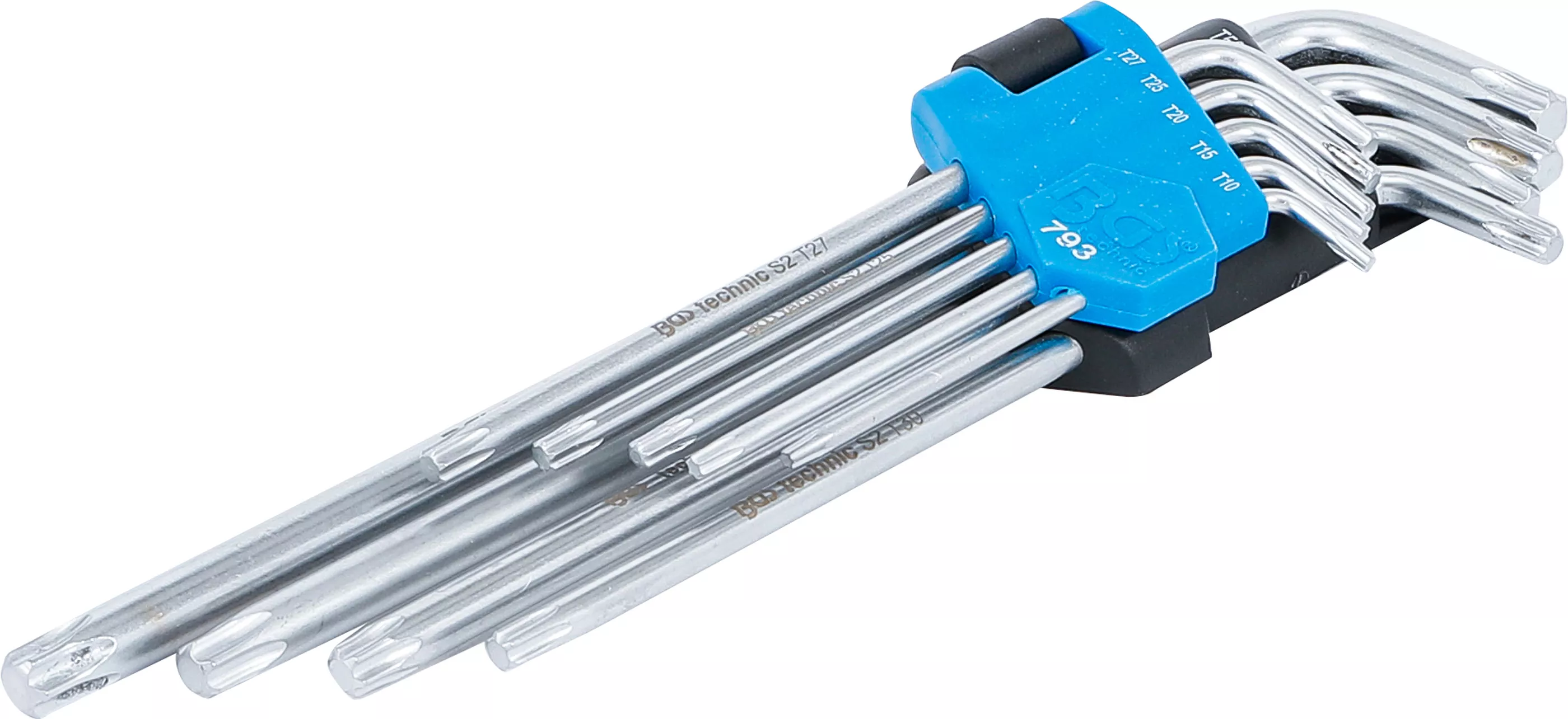 Scule - Set chei tip L | extra lungi | Profil T (pentru Torx) T10 - T50 | 9 piese