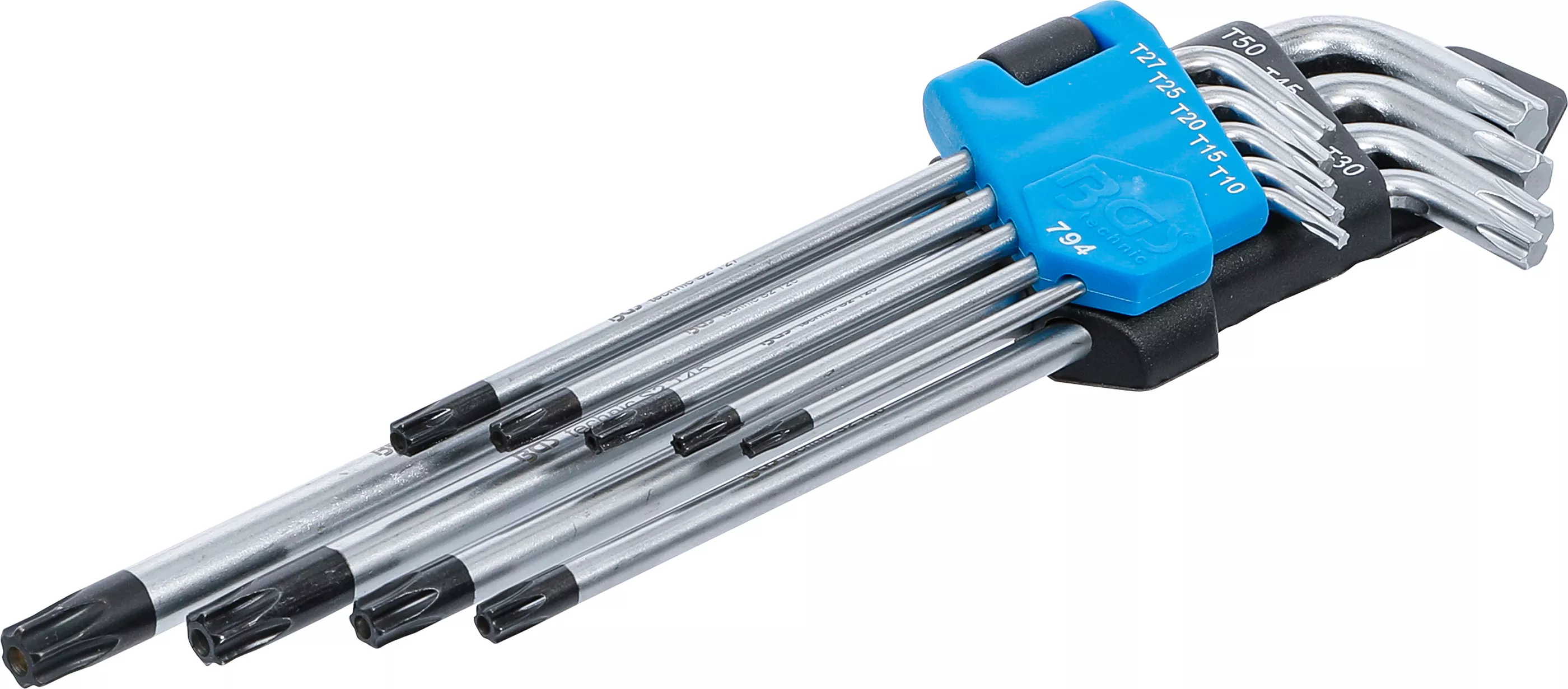 Set chei tip L | extra lungi | Profil T (pentru Torx) cu gaura T10 - T50 | 9 piese [1]
