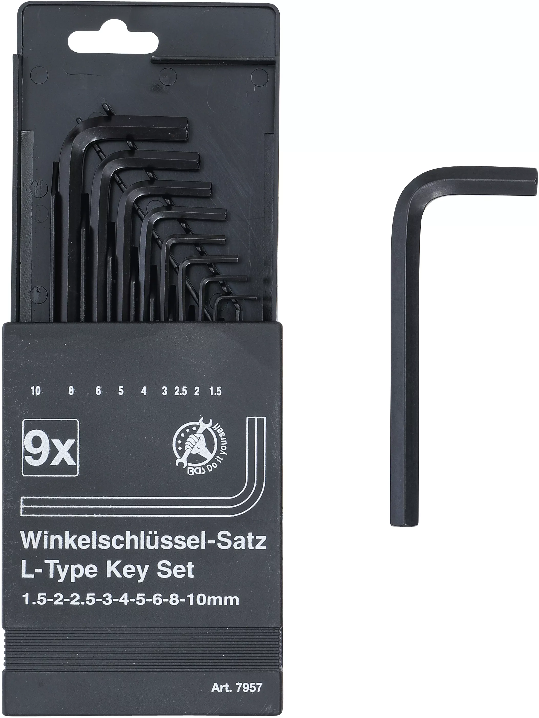 Set chei tip L | hexagon interior 1,5 - 10 mm | 9 piese [1]