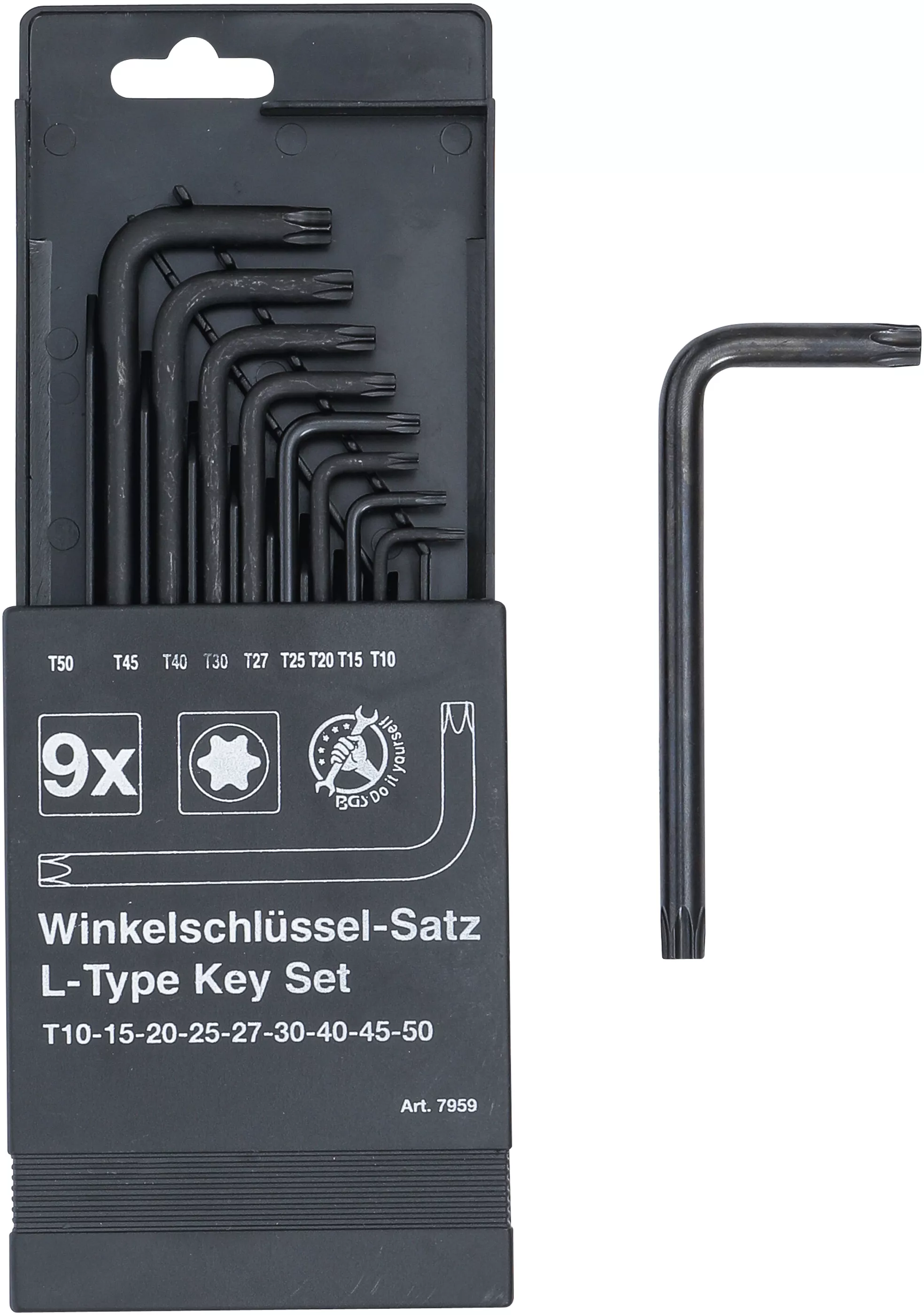 Set chei tip L | Profil T (pentru Torx) T10 - T50 | 9 piese [1]