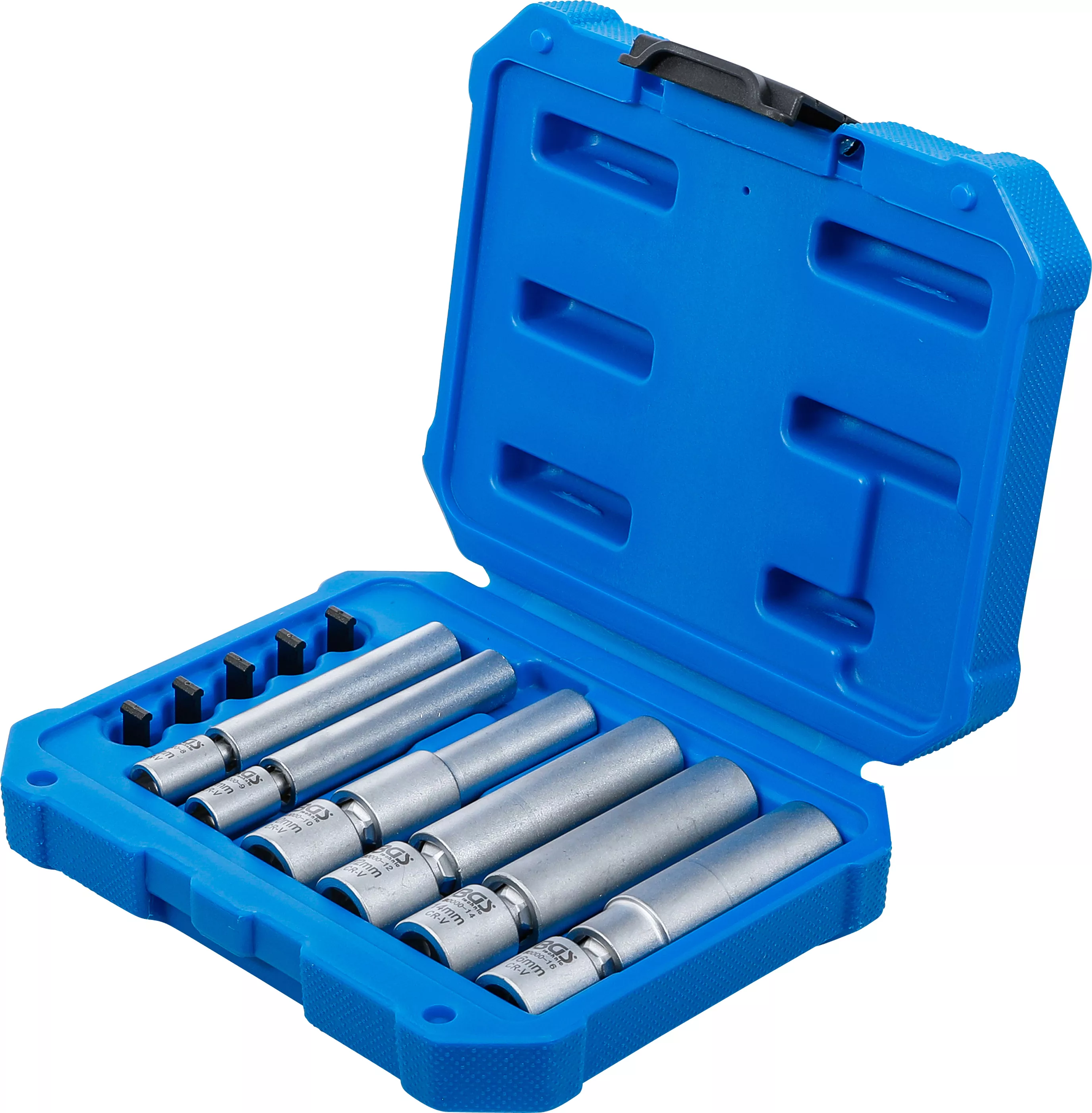 Set cap cheie articulata pentru bujii cu incandescenta si cu scanteie | Actionare patrat interior 6,3 mm (1/4") / 10 mm (3/8") | 8 - 9 - 10 - 12 - 14 - 16 mm | 11 piese [3]
