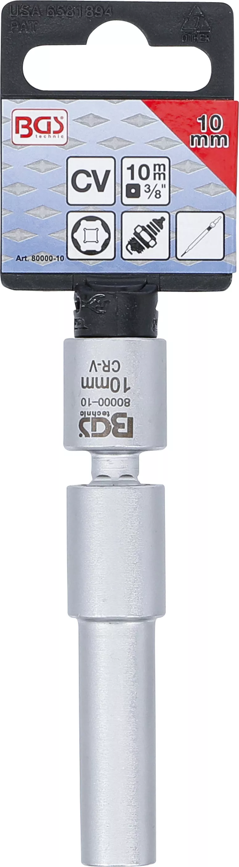 Cap cheie articulata pentru bujii cu incandescenta si cu scanteie | 10 mm (3/8") | 10 mm [4]