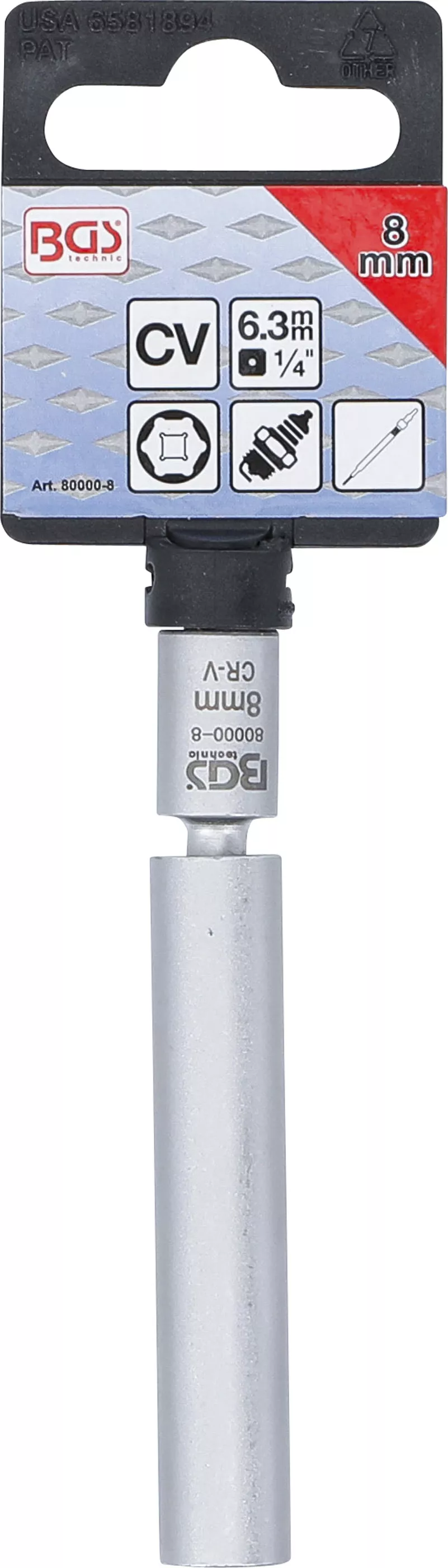 Cap cheie articulata pentru bujii cu incandescenta si cu scanteie | 6,3 mm (1/4") | 8 mm [4]