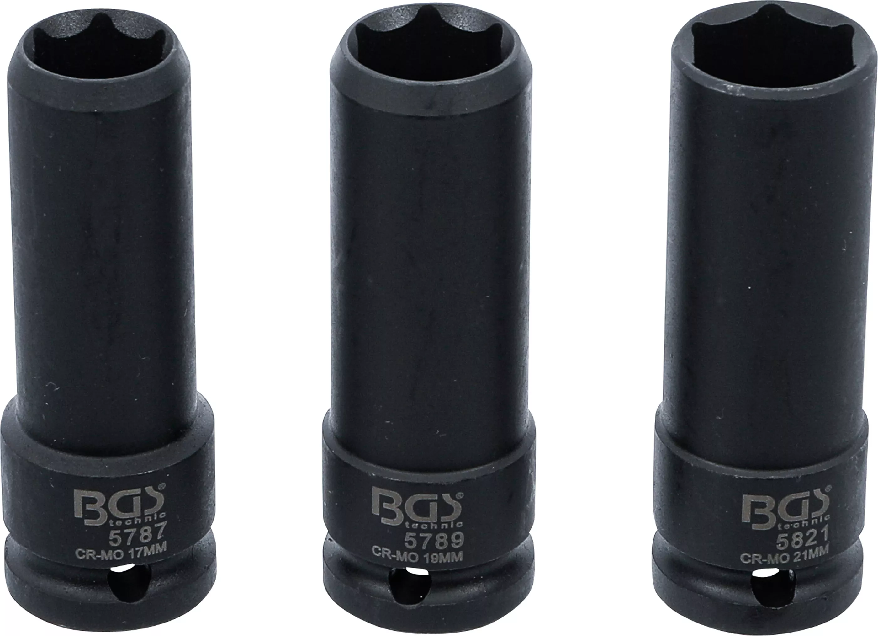 Set capete chei tubulare speciale de impact | 12,5 mm (1/2") | 17 / 19 / 21 mm | 3 piese [3]