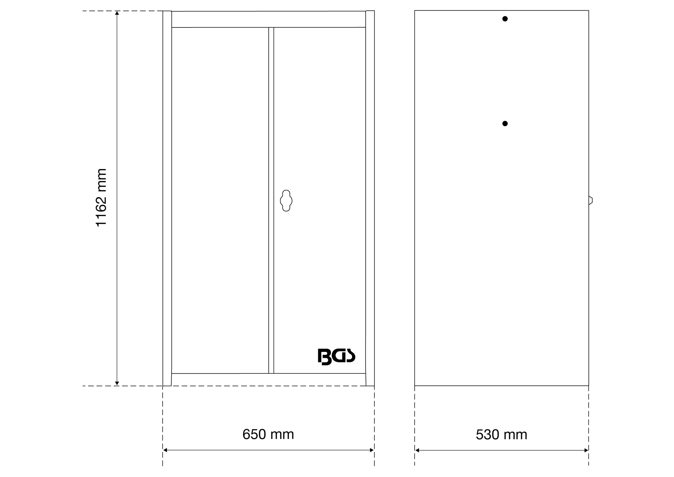 Dulap de atelier | 2 usi | cu 2 baze de compartiment [2]