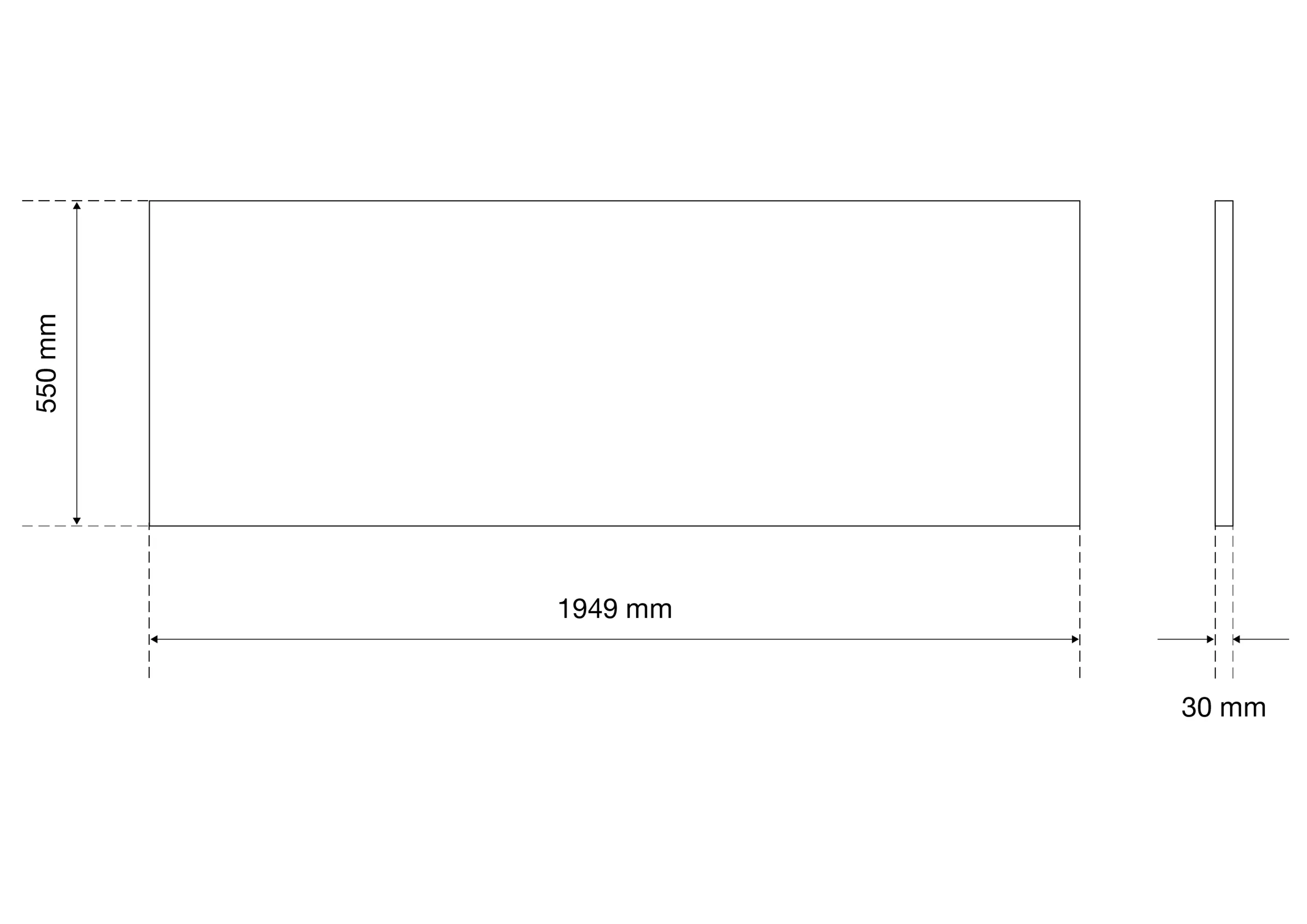 Placa de lucru din lemn masiv | 1300 x 550 x 30 mm [2]
