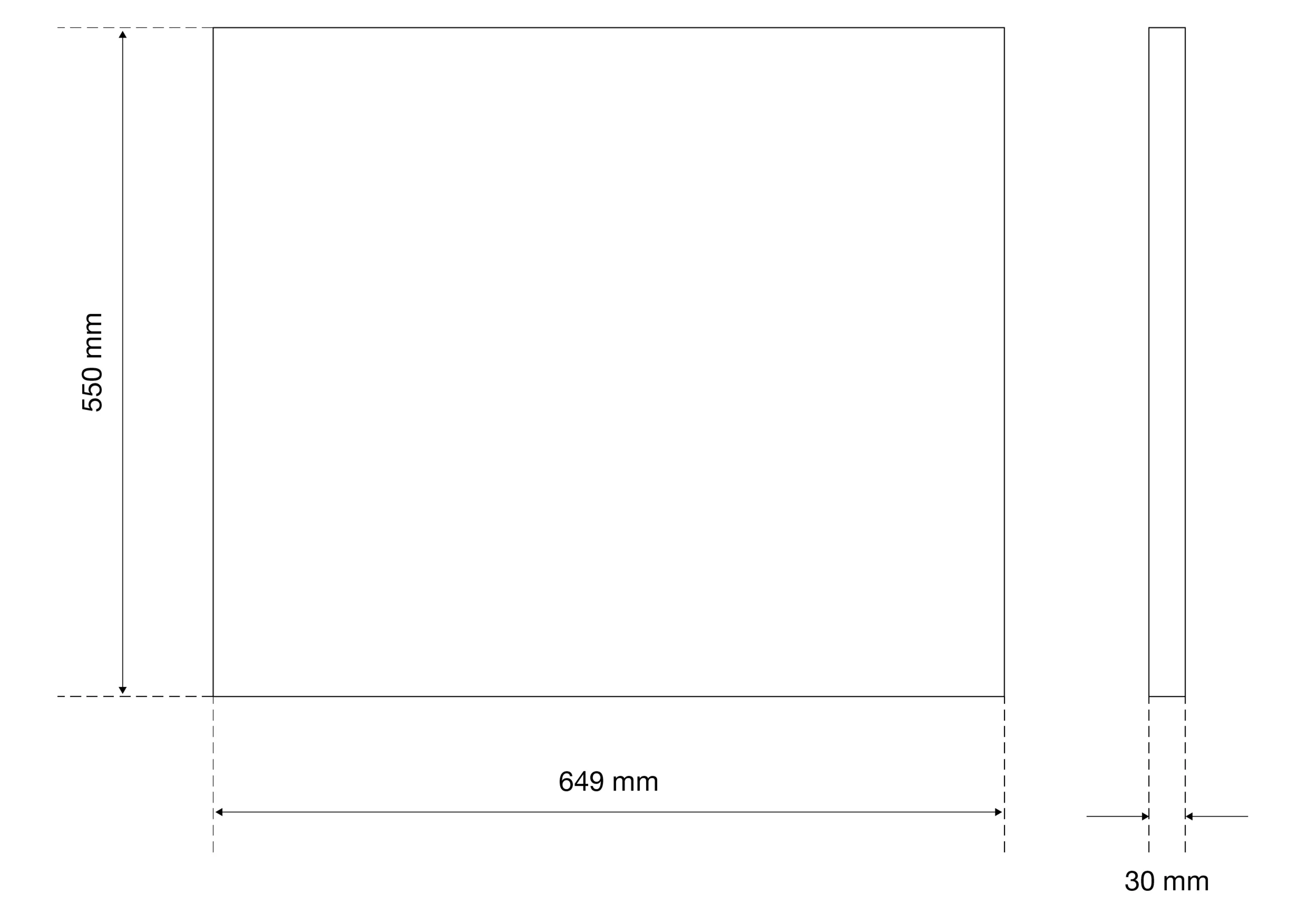 Placa de lucru din lemn masiv | 650 x 550 x 30 mm [2]