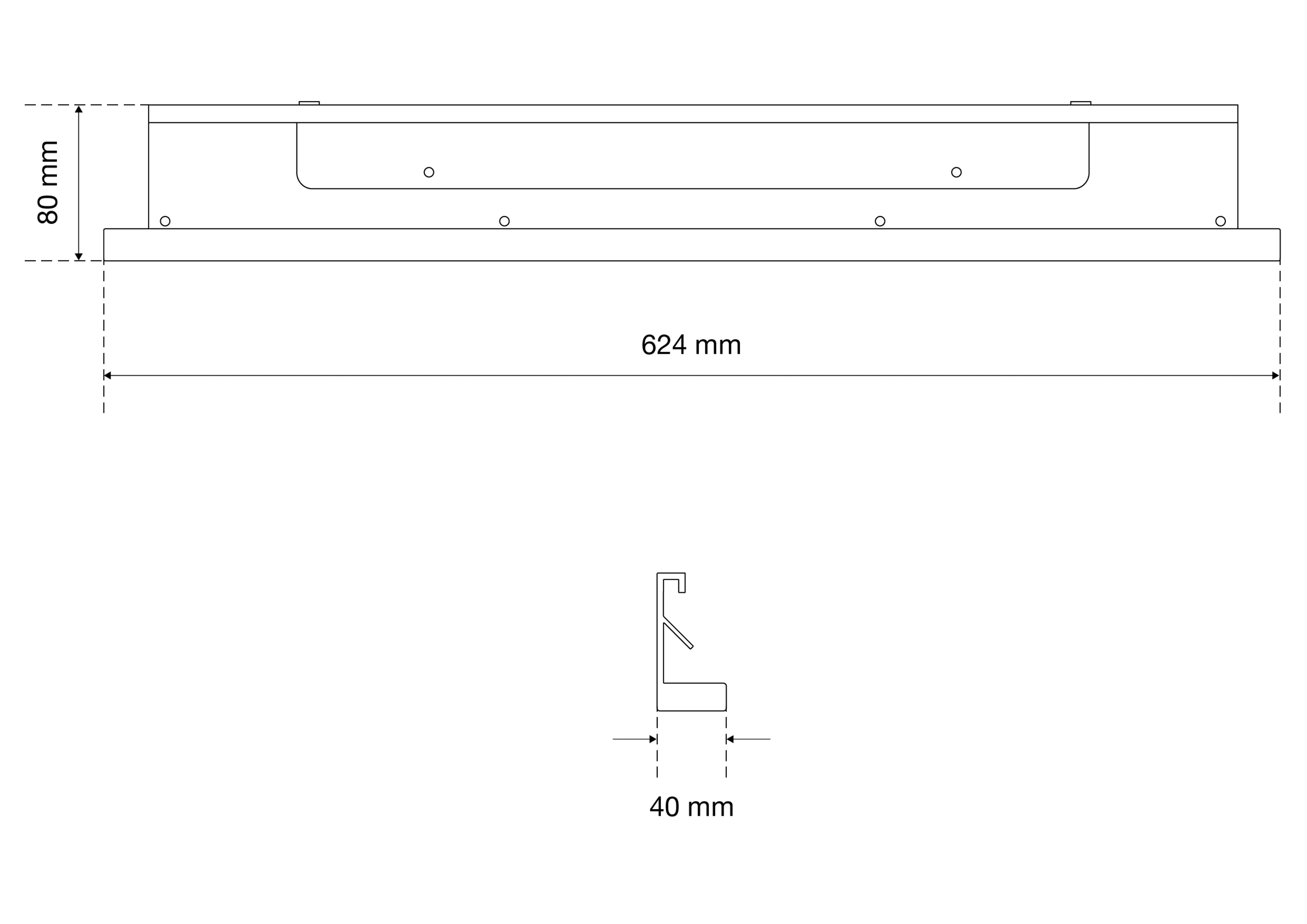 Capac de protectie pentru iluminare | pentru elemente LED | element de colt | 624 mm [2]