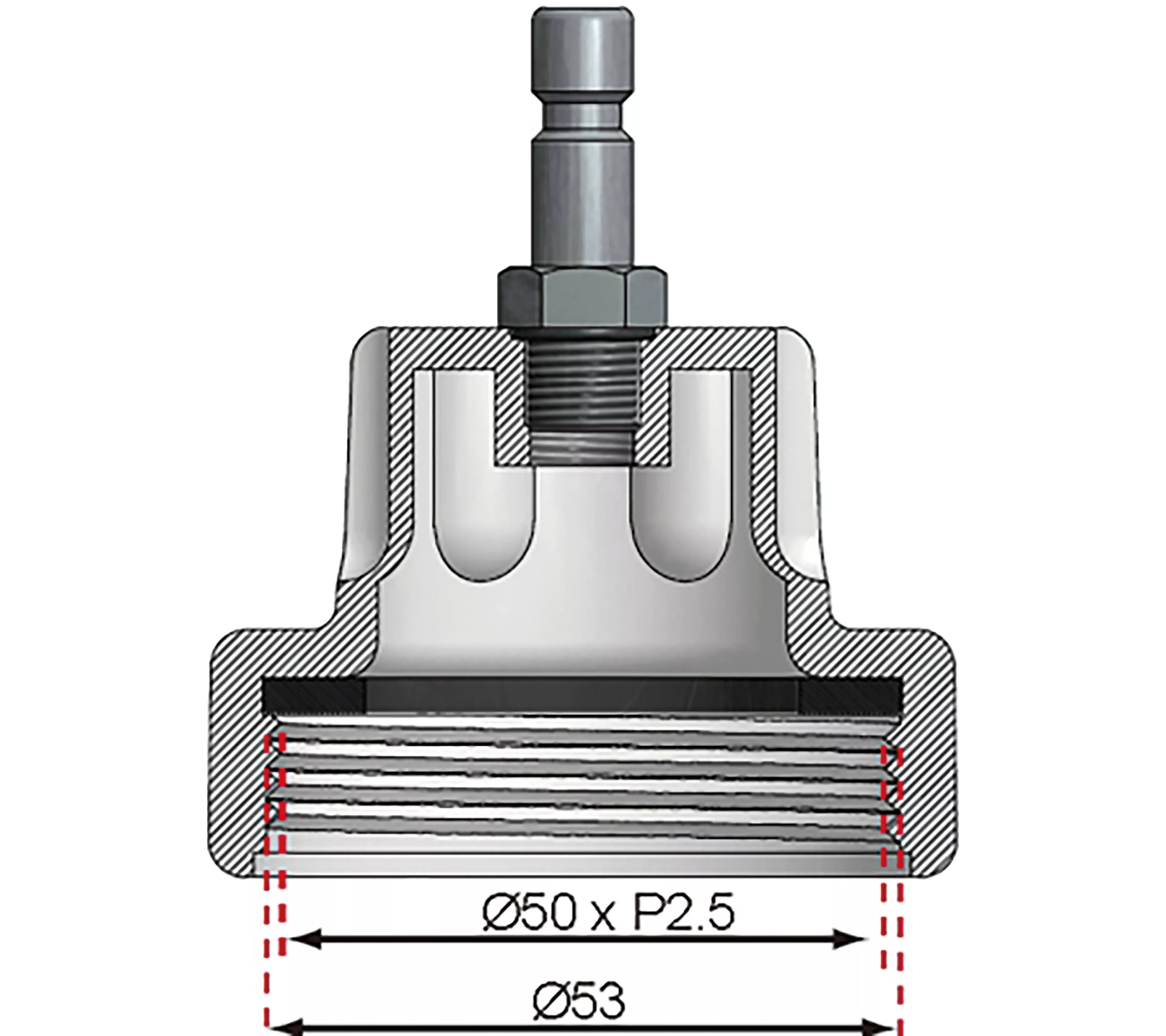 Adaptor Nr. 6 pentru BGS 8027, 8098 | pentru Daewoo, Ford, Jaguar, Jeep, Land Rover, Mercedes-Benz, Pontiac, Porsche, Saab [4]