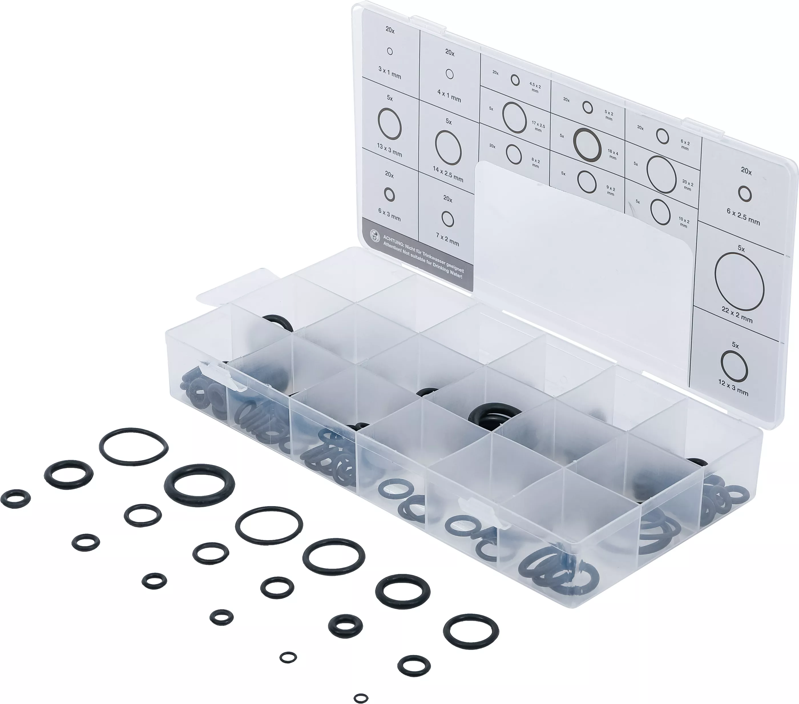 Set inele O | o 3 - 22 mm | 225 piese [1]