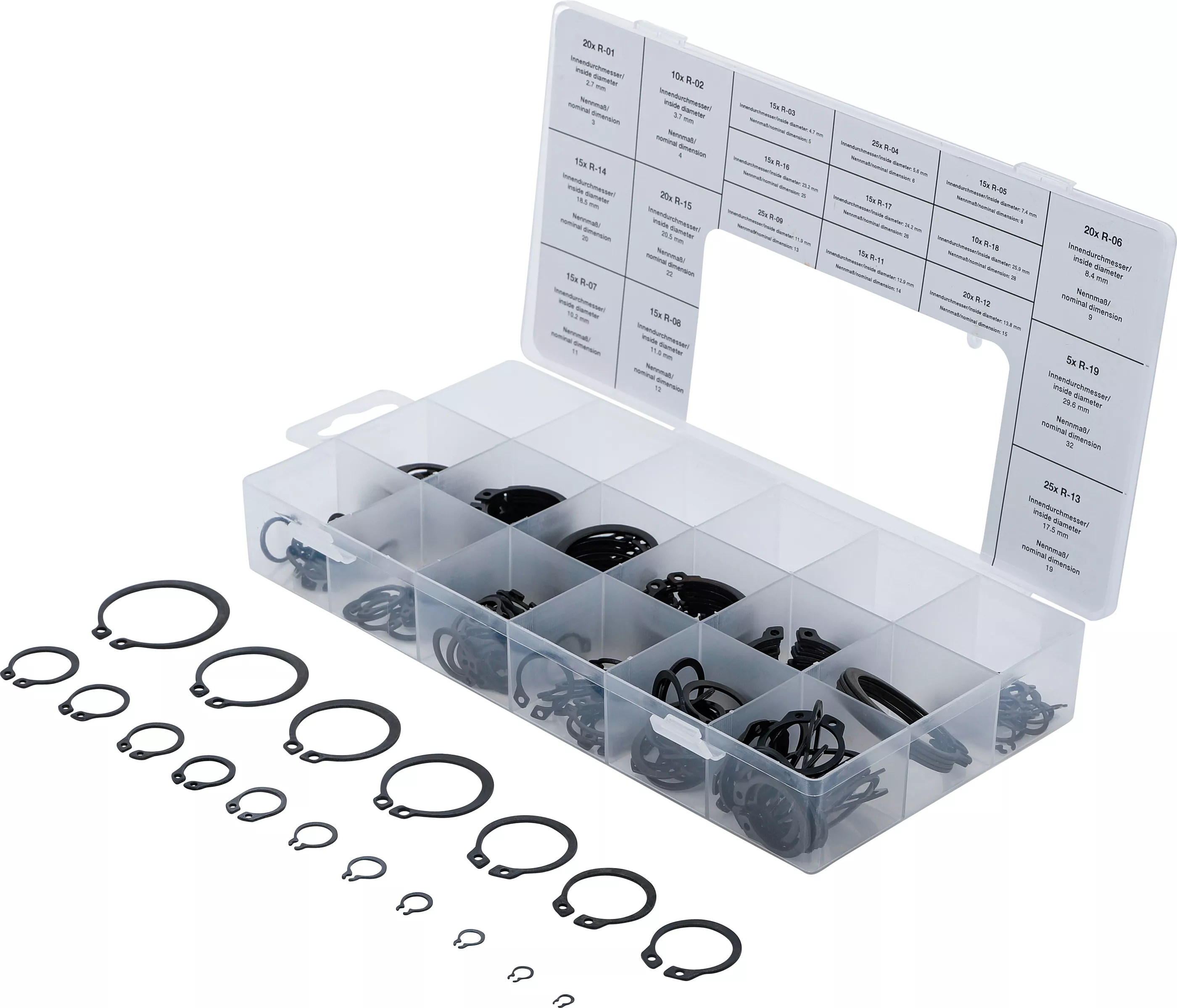 Set inele de siguranta exterioare | o 3 - 32 mm | 300 piese [1]