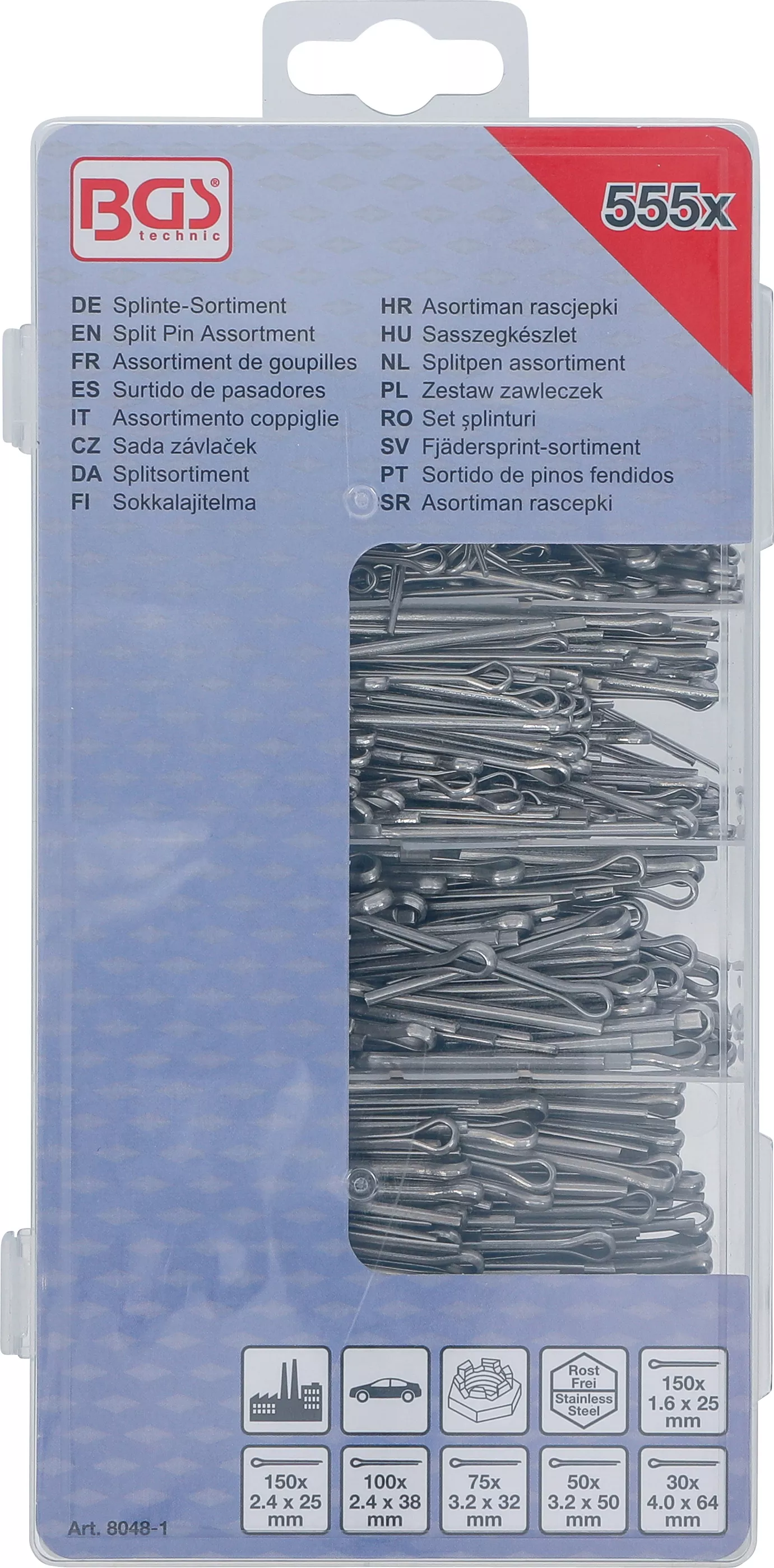 Set splinturi | otel superior | o 1,6 - 4,0 mm | 555 piese [3]