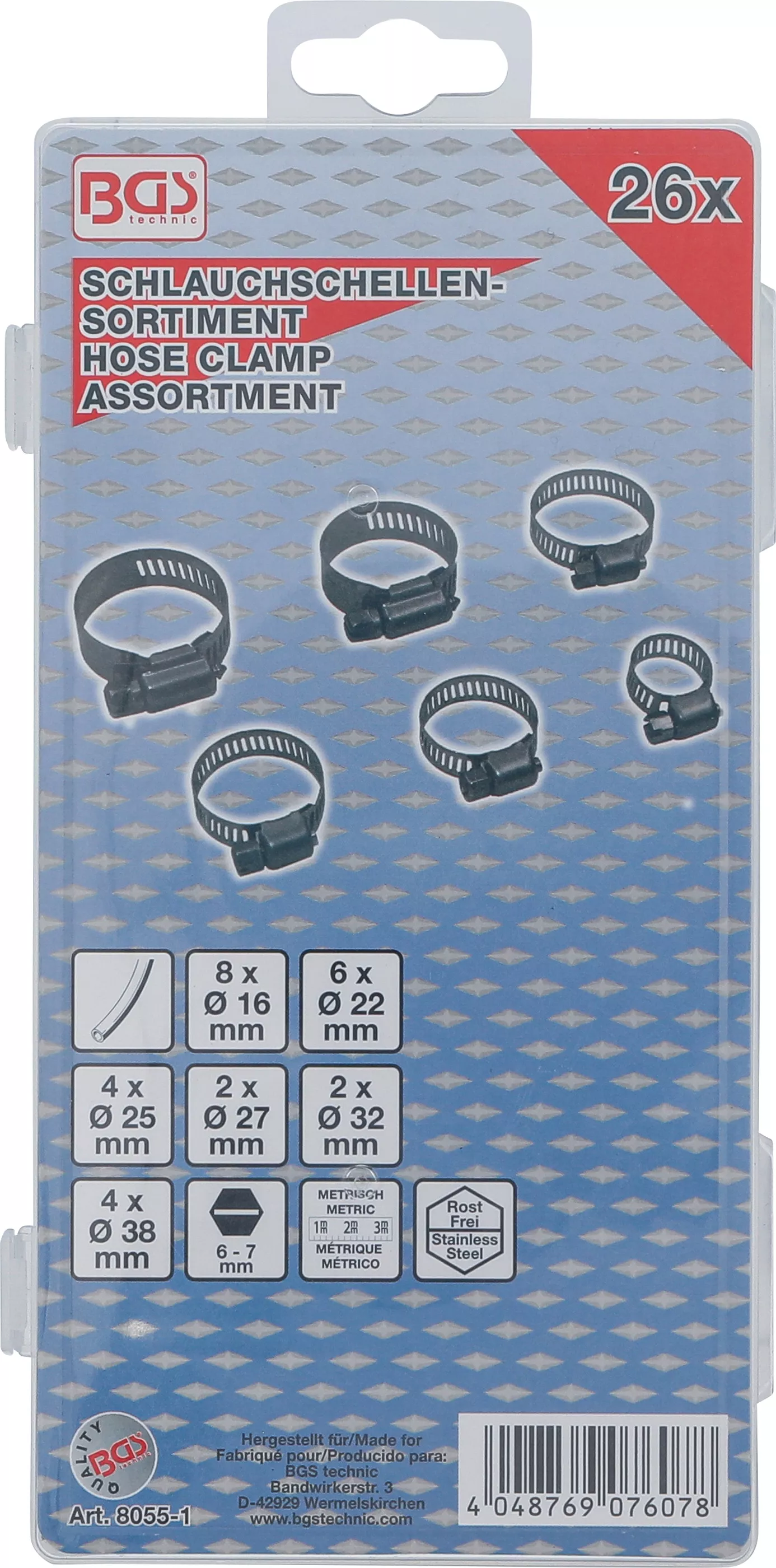 Sortiment coliere de furtun | inox | o 16 - 38 mm | 26 piese [3]