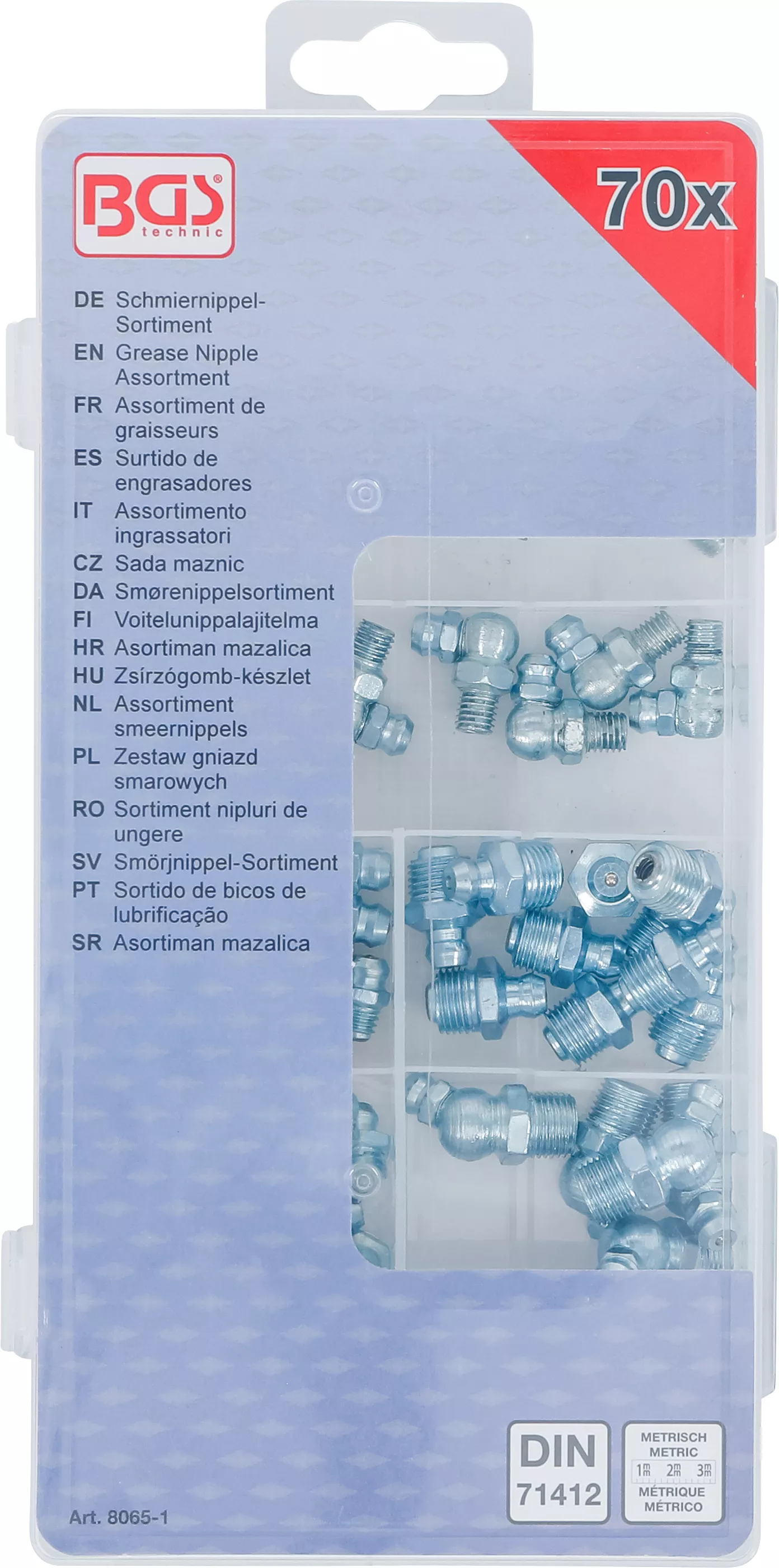 Sortiment nipluri de ungere | Marimi metric / in toli | 70 piese [3]