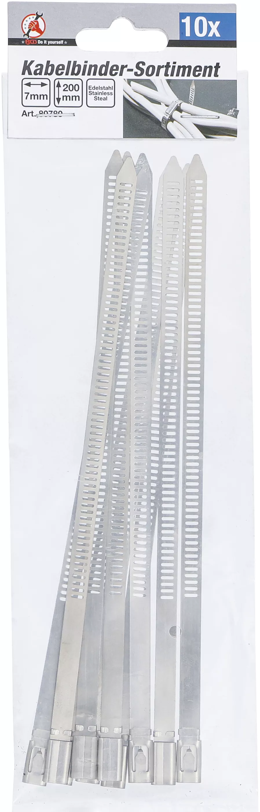 Set coliere pentru cablu | inoxidabila | inox | 7,0 x 200 mm | 10 piese [2]