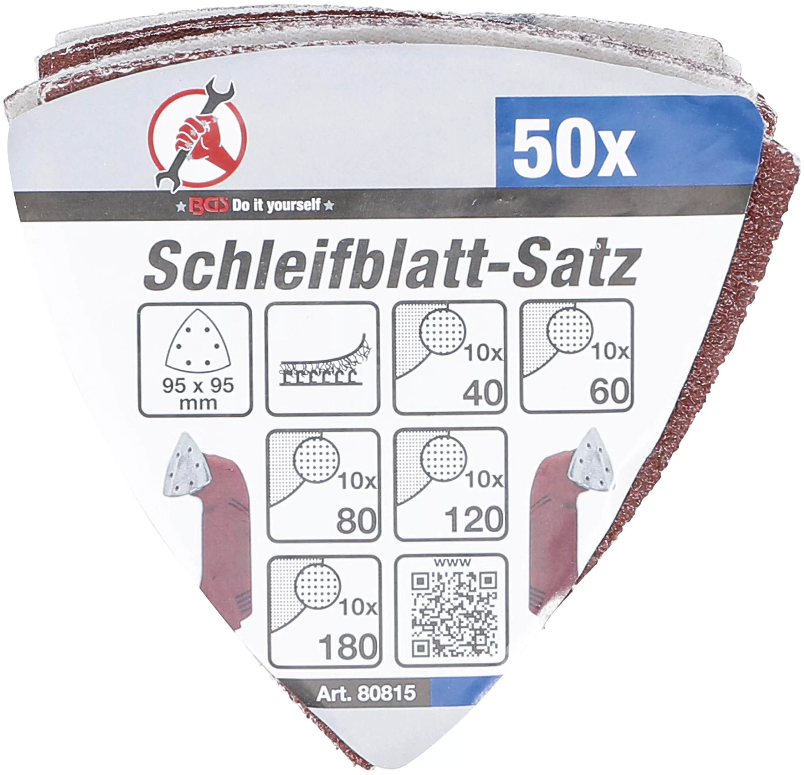 Set benzi slefuire pentru slefuitor triunghiular | 95 x 95 mm | K 40 - 180 | 50 piese [3]