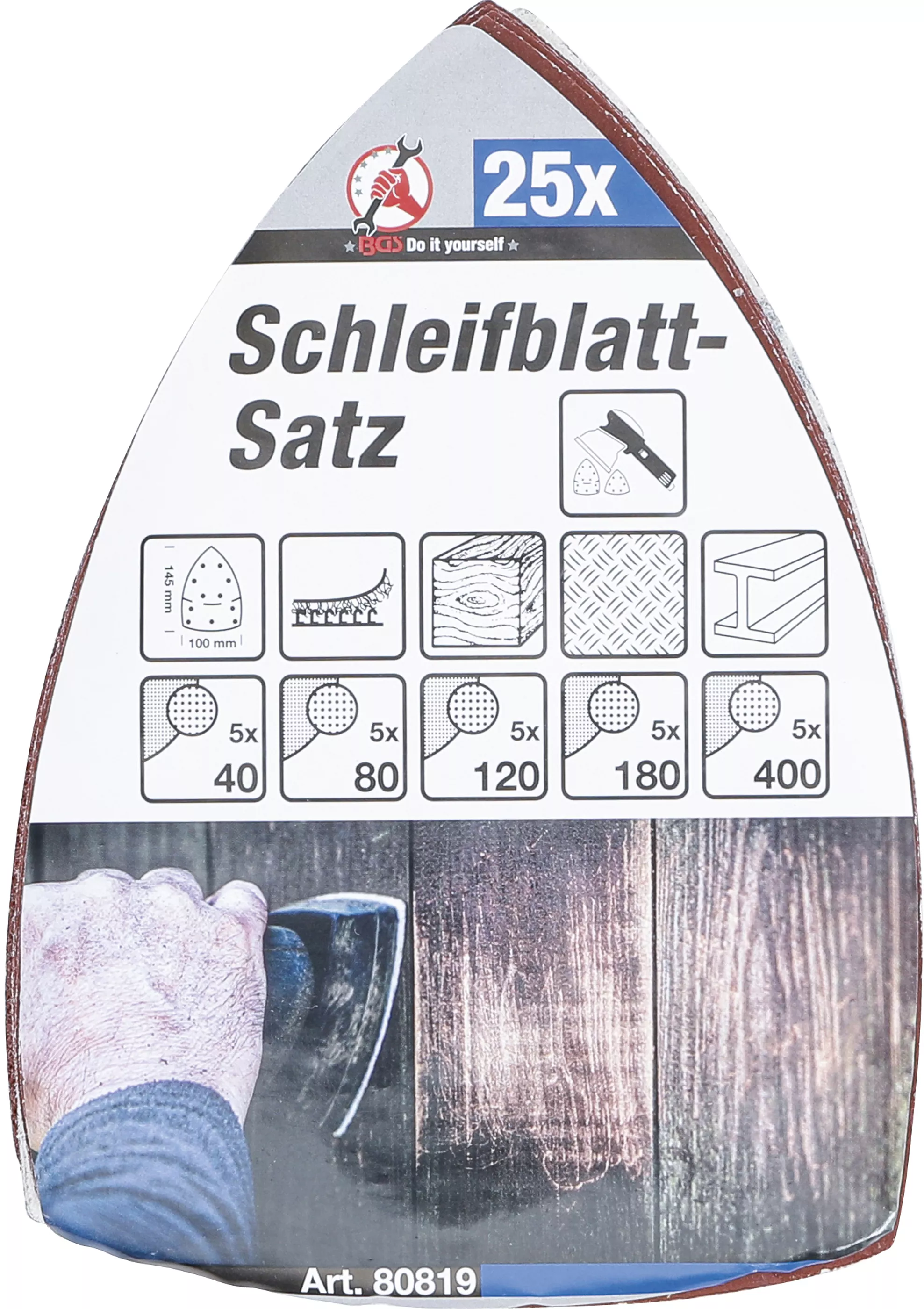 Set benzi slefuire pentru slefuitor multiplu | 145 x 100 mm | K 40 - 400 | 25 piese [3]