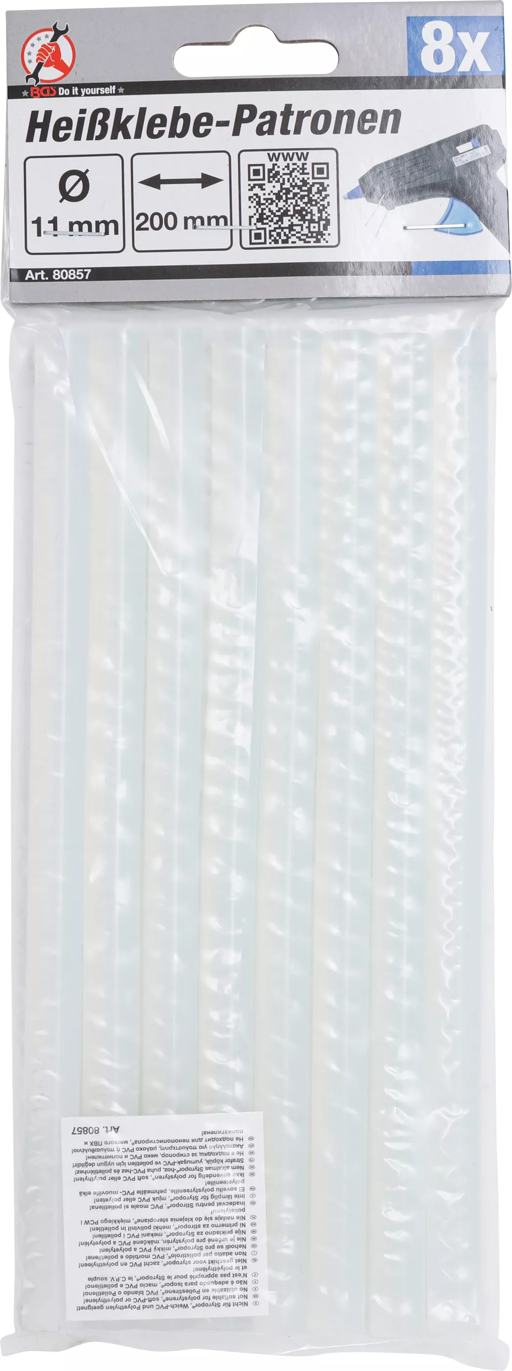 Cartuse adeziv la cald | transparent | o 11 mm, 200 mm | 8 piese [2]