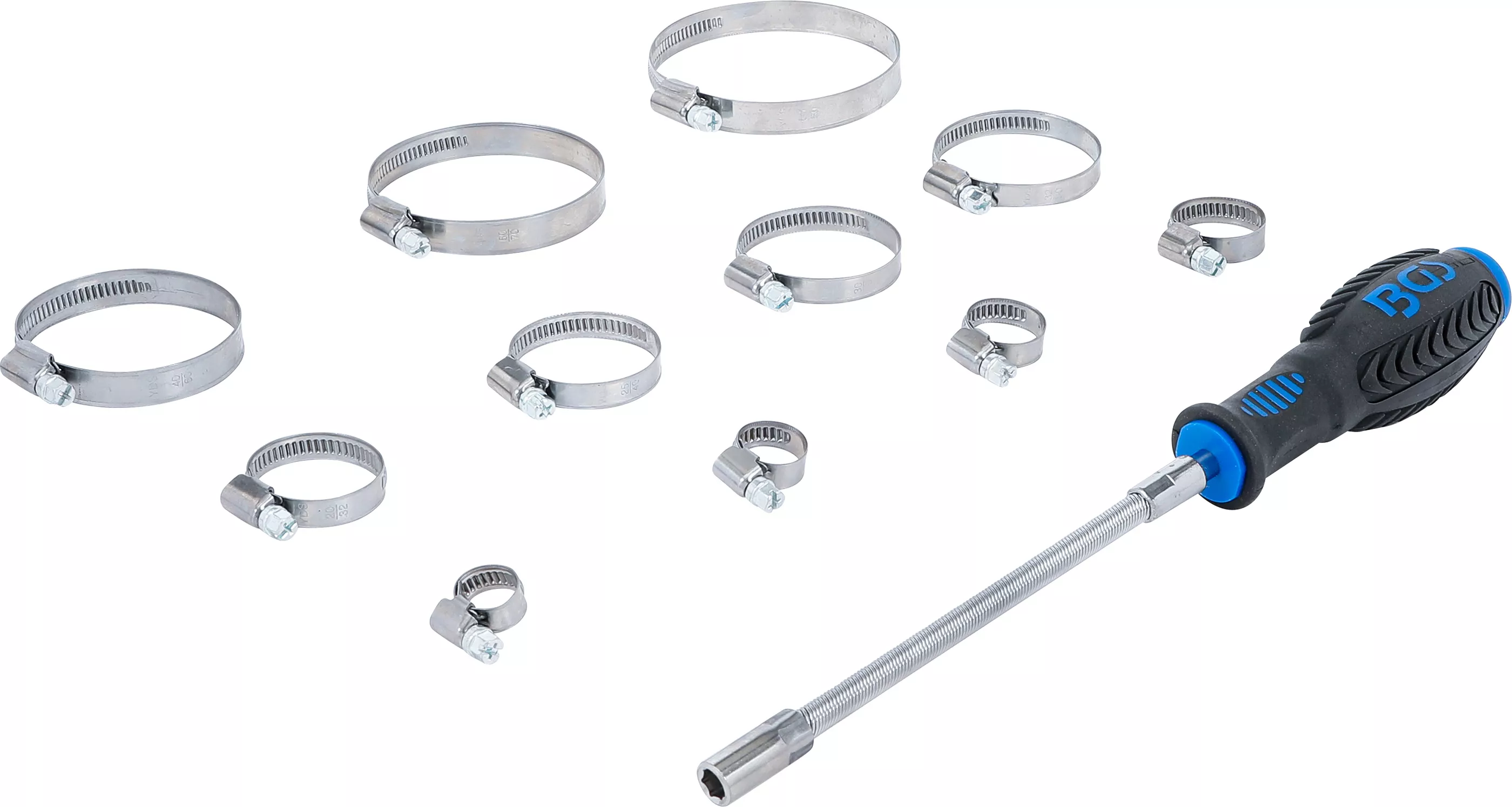 Sortiment coliere de furtun | inox | pe panou | 111 piese [2]