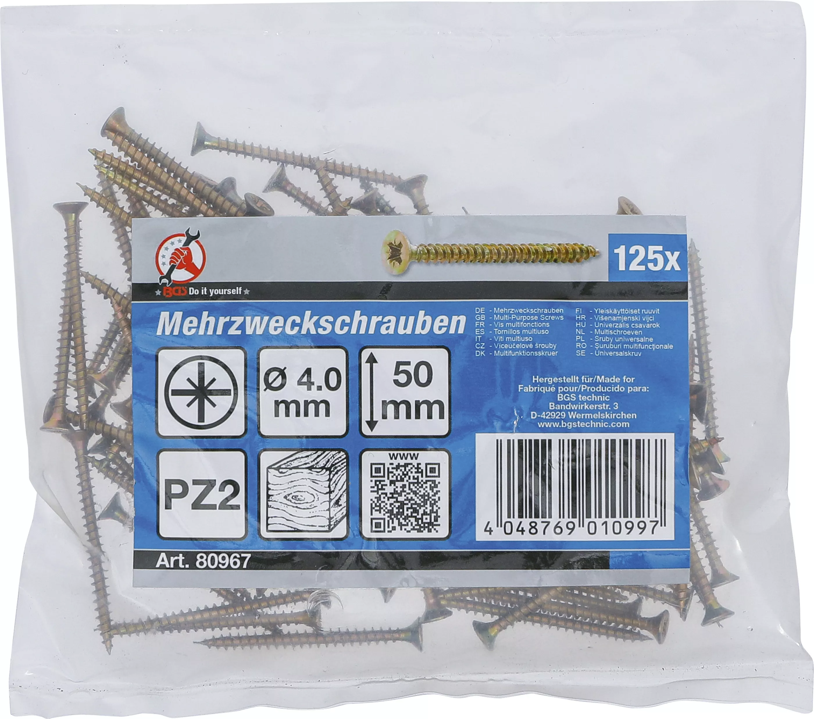 suruburi multifunctionale | Cap cruce PZ2 | 4,0 x 50 mm | 125 bucati [2]