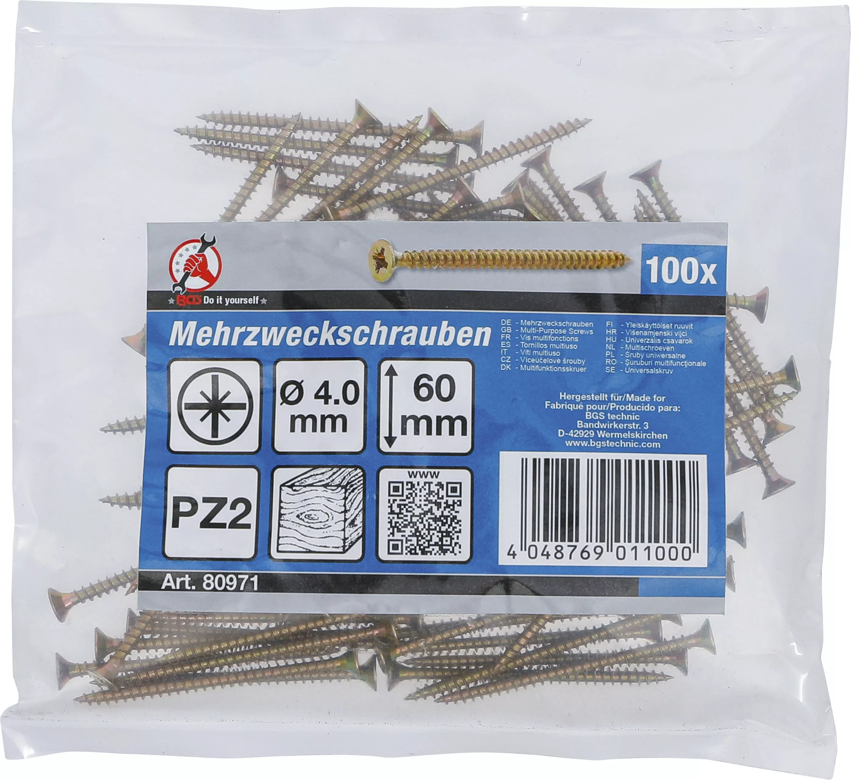 suruburi multifunctionale | Cap cruce PZ2 | 4,0 x 60 mm | 100 bucati [2]