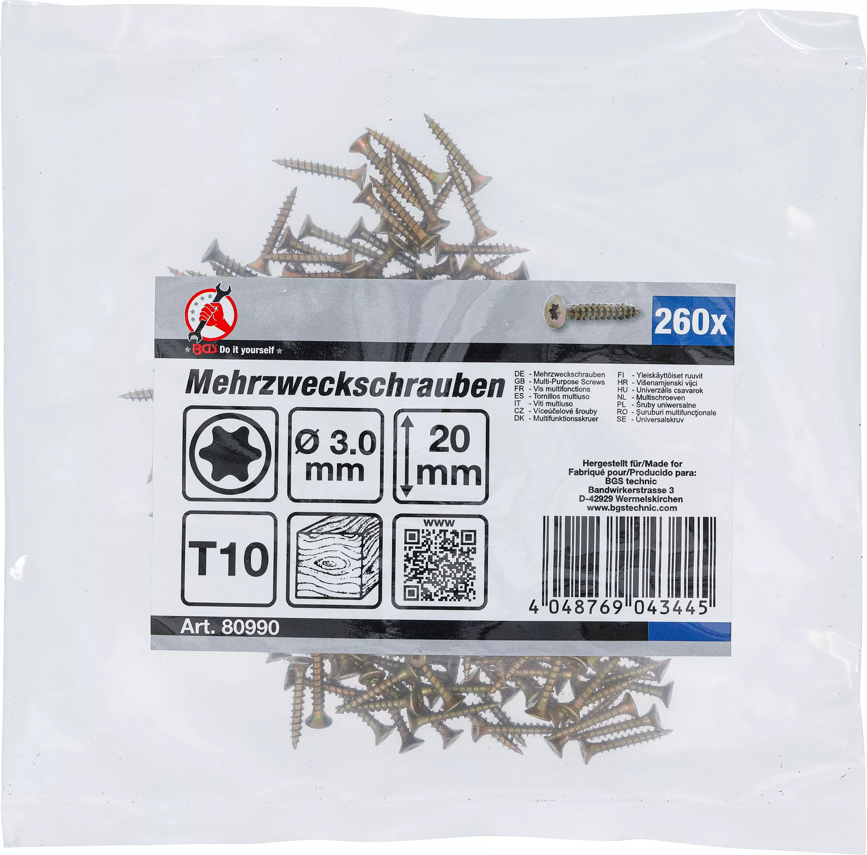 suruburi multifunctionale | Profil T (pentru Torx) T10 | 3,0 x 20 mm | 260 bucati [2]