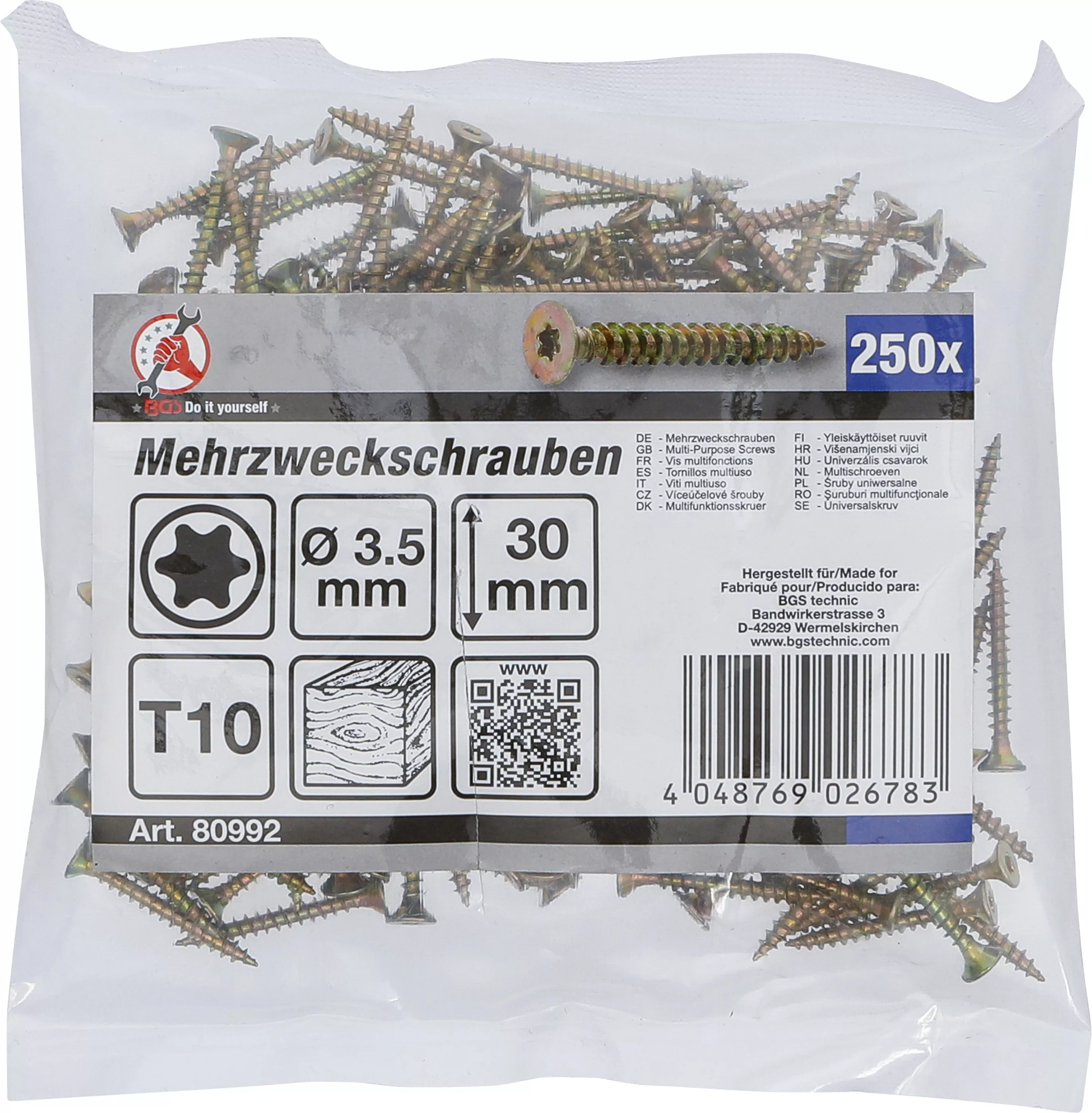 suruburi multifunctionale | Profil T (pentru Torx) T10 | 3,5 x 30 mm | 250 bucati [2]