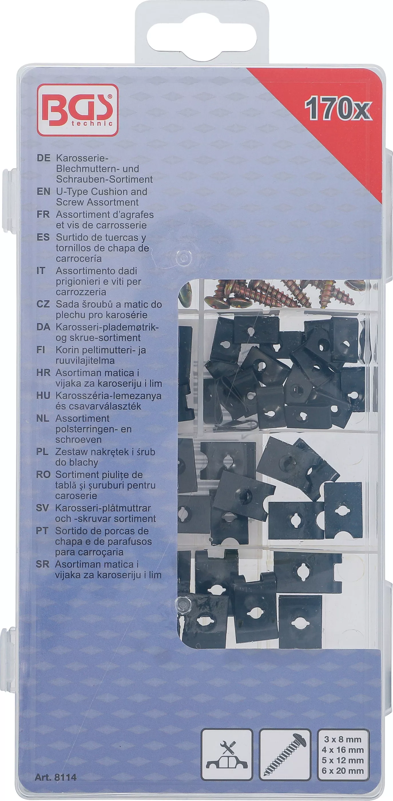 Sortiment piulite de tabla si suruburi pentru caroserie | 170 piese [3]