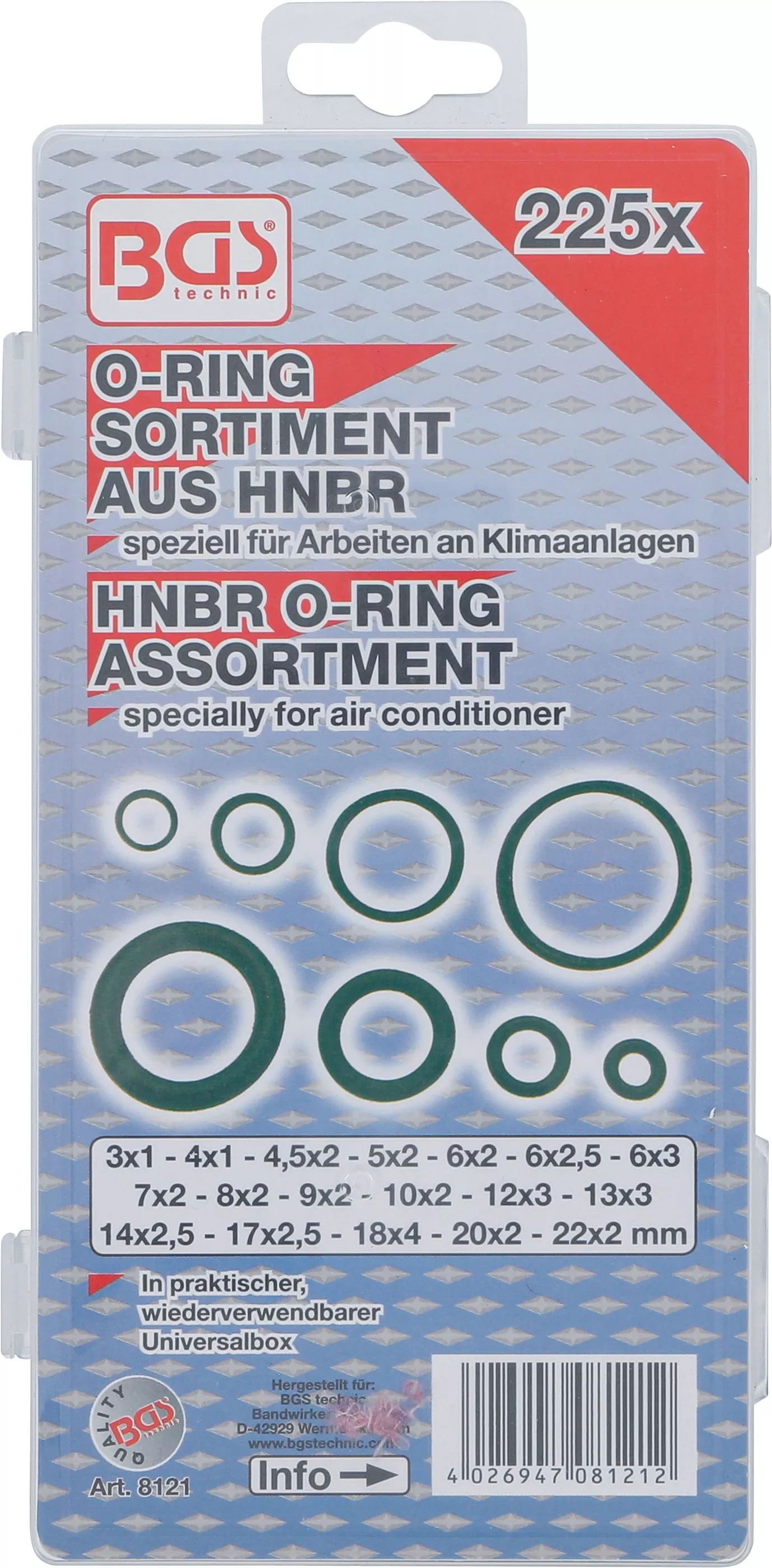 Sortiment inele O | HNBR | o 3 - 22 mm | 225 piese [3]