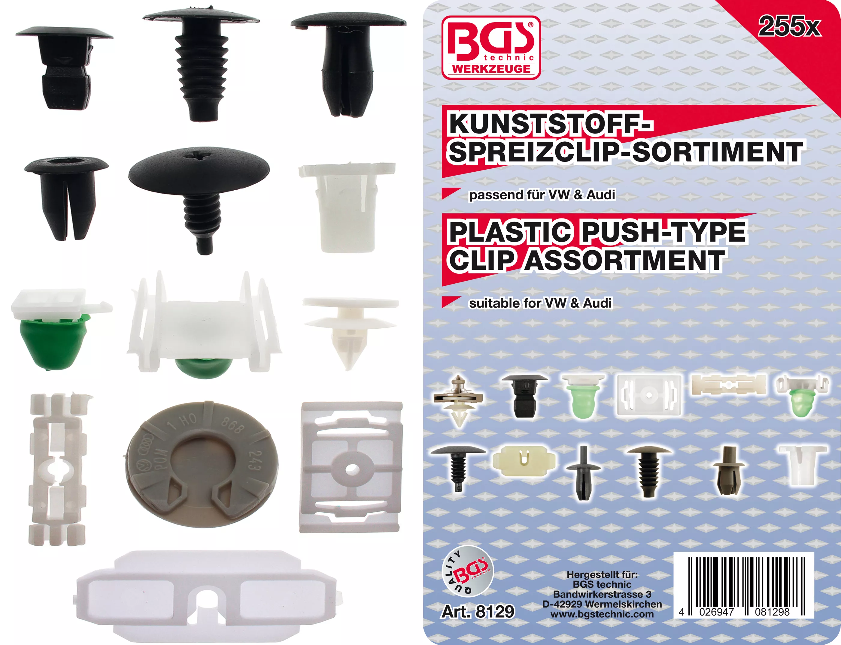 Sortiment clipsuri capitonaj pentru vehicule VW | 255 piese [1]