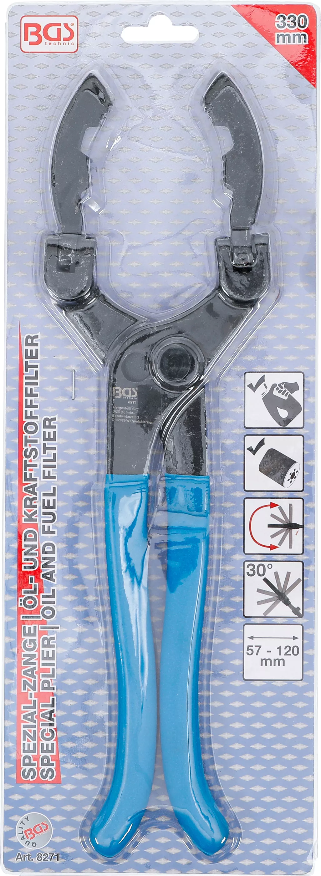 Cleste special pentru filtre de ulei si combustibil cu bacuri rabatabile [5]