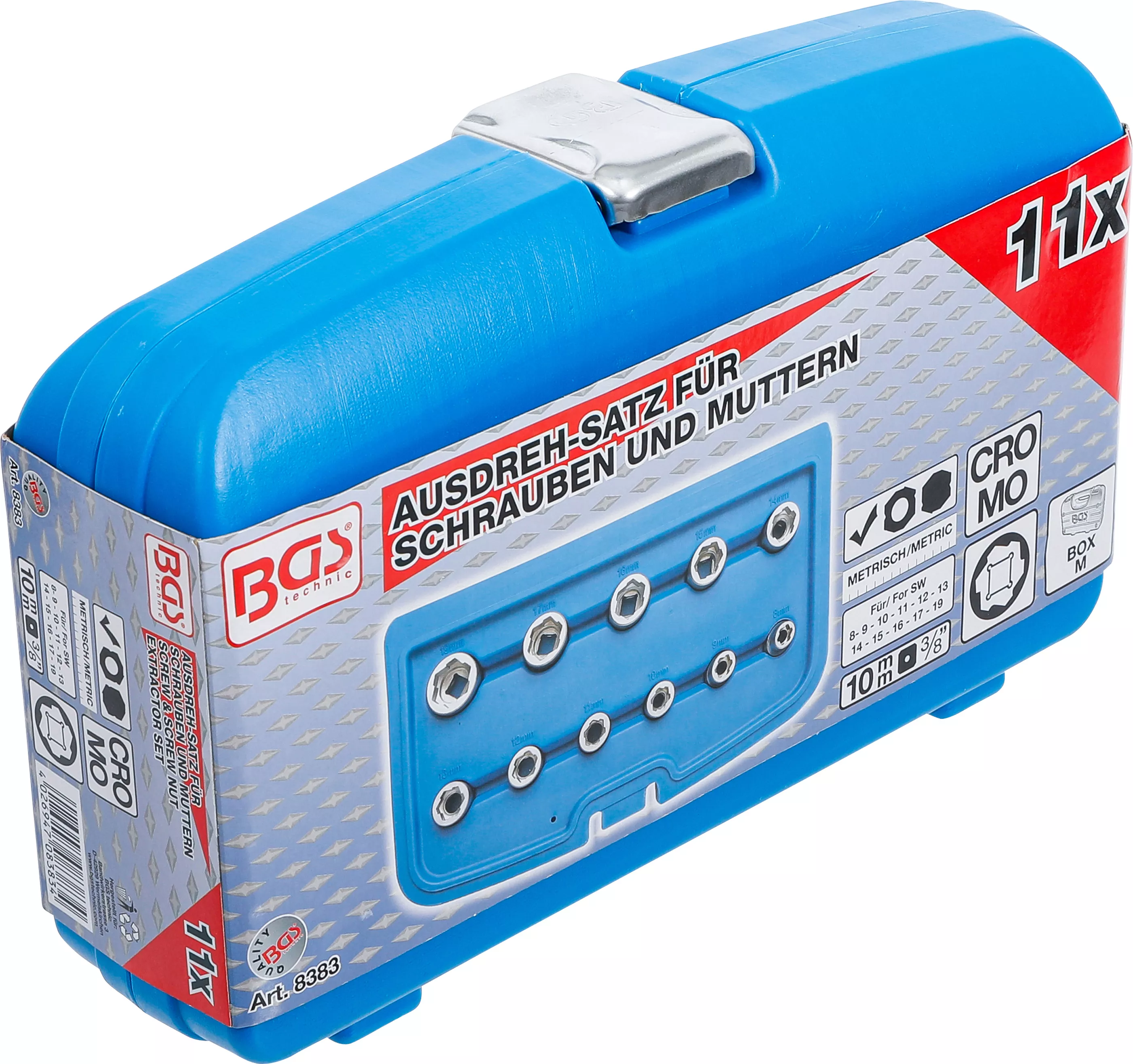 Set extragere pentru suruburi si piulite | 10 mm (3/8") | metric | 11 piese [6]