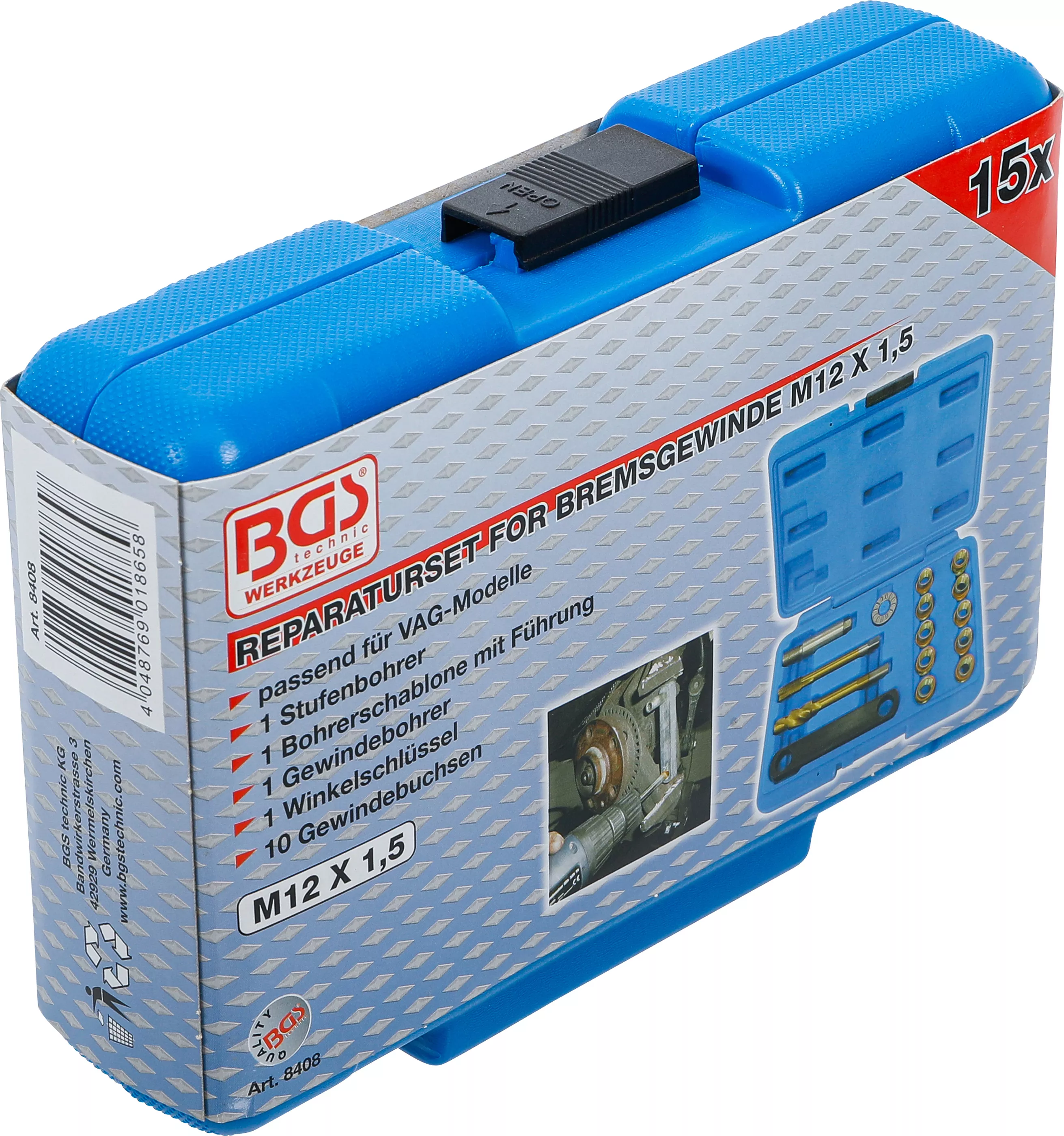 Set reparatie pentru filet frana | pentru VAG | M12 x 1,5 | 15 piese [6]