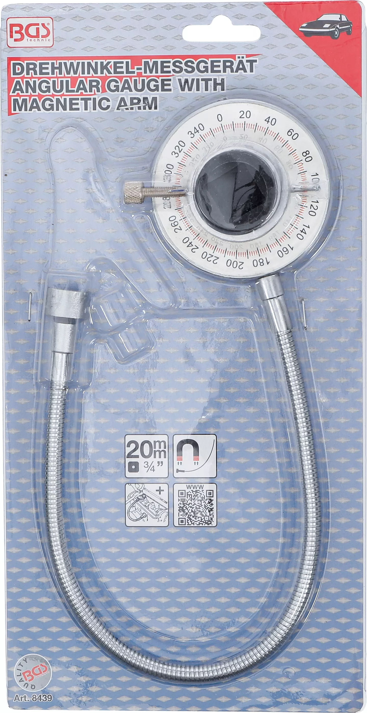 Dispozitiv de masurat unghi cu brat cu magnet | 20 mm (3/4") [4]