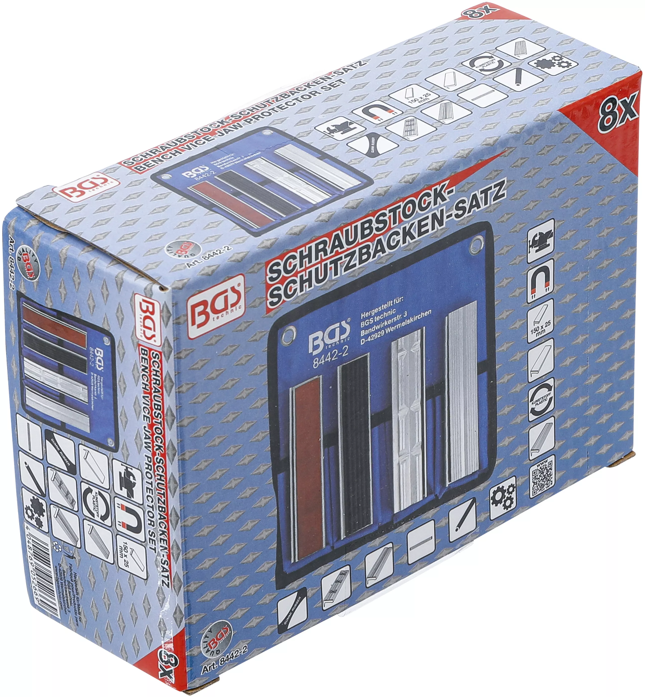 Bacuri de protectie magnetice pentru menghina | Aluminiu | 150 mm | 8 piese [4]