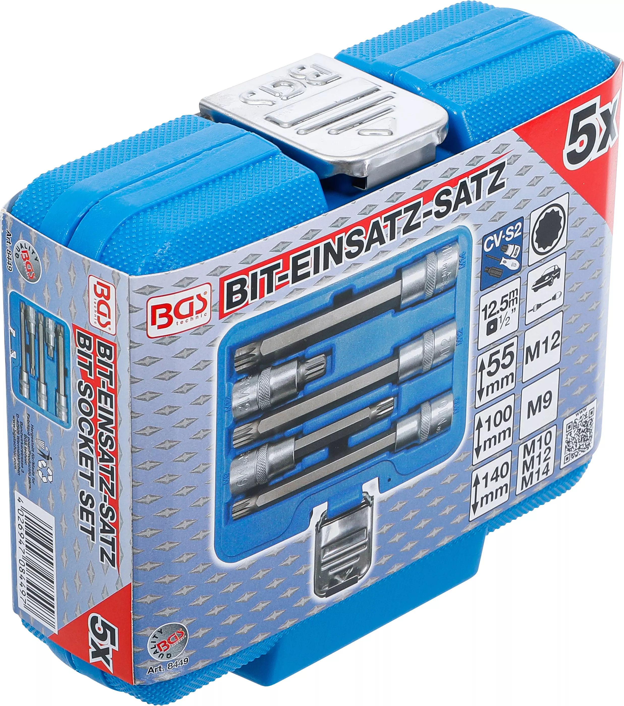 Set biti | 12,5 mm (1/2") | Dantura interioara multipla (pentru XZN) | 5 piese [6]