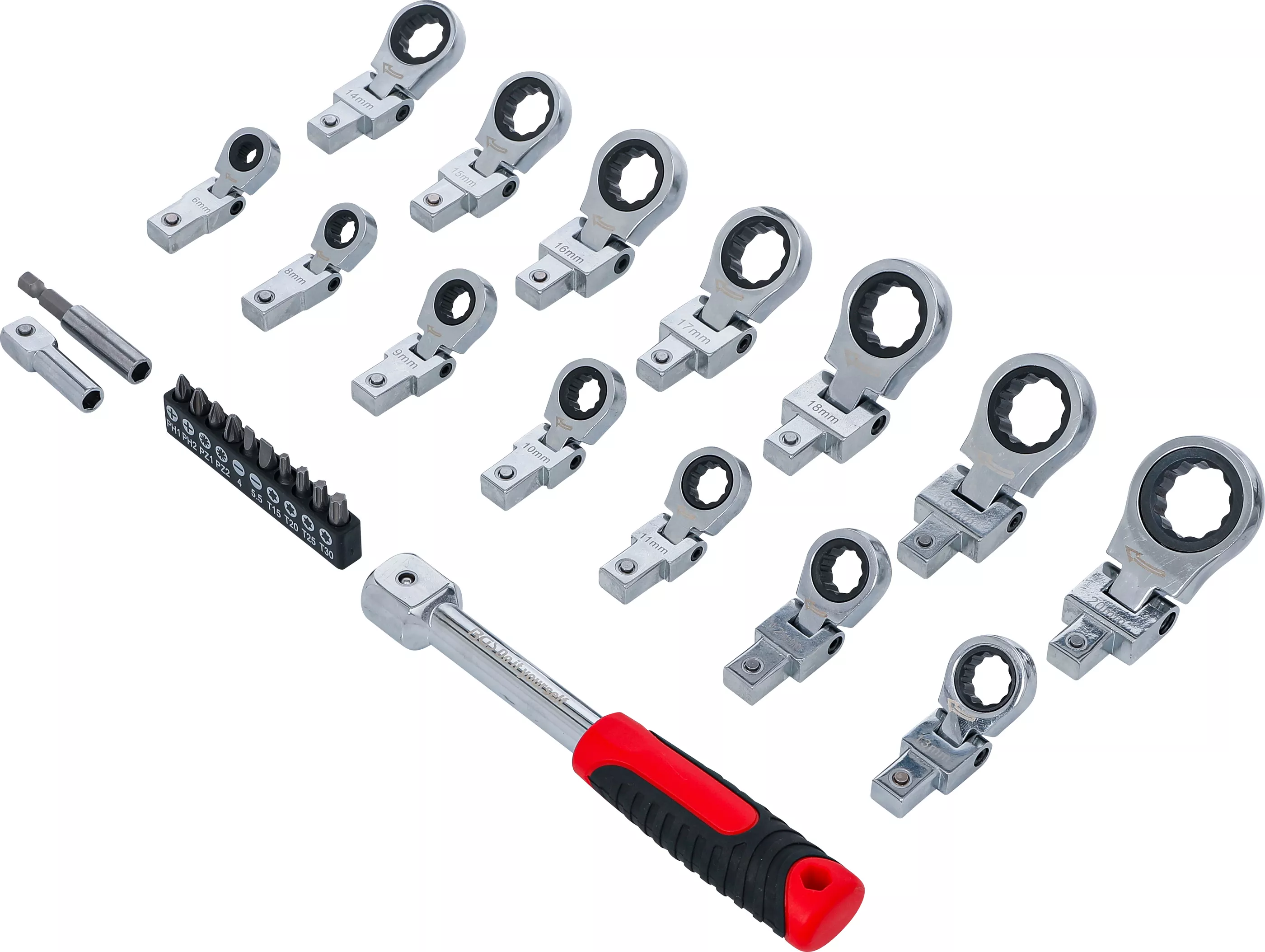 Set capete atasabile chei inelare cu clichet si set biti | 6 - 20 mm | 27 piese [2]