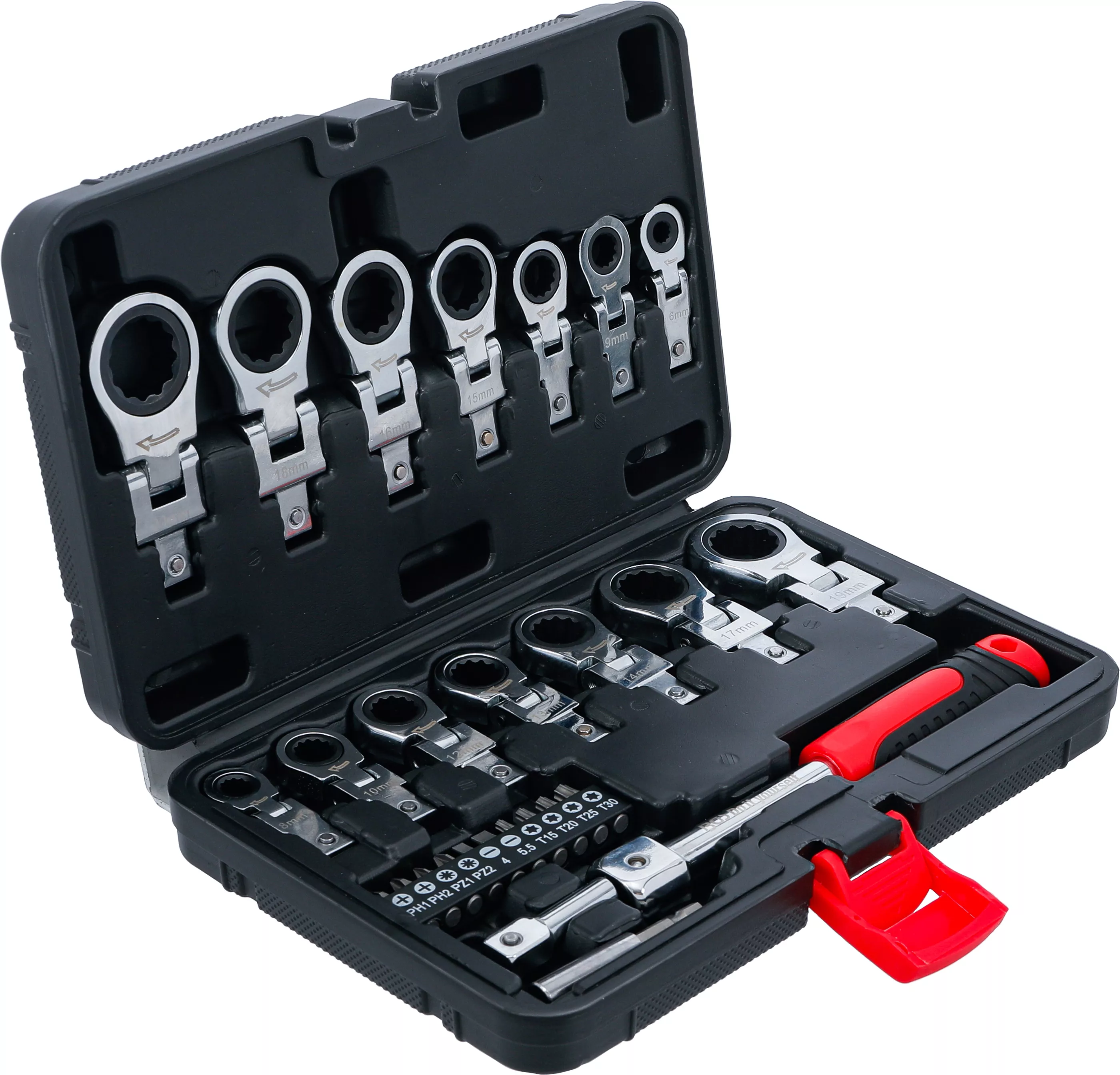Set capete atasabile chei inelare cu clichet si set biti | 6 - 20 mm | 27 piese [3]