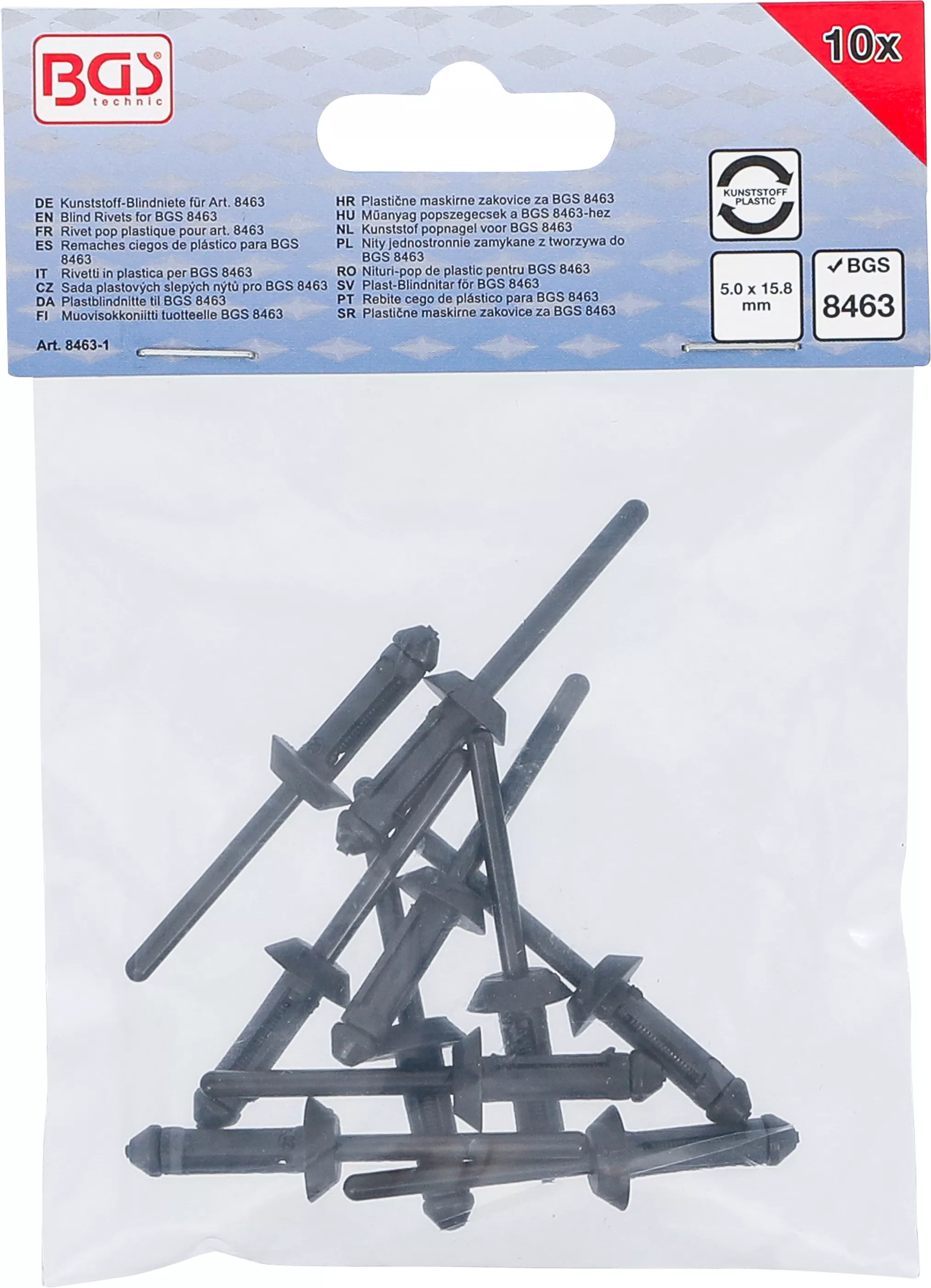 Nituri-pop de plastic pentru BGS 8463 | 5,0 x 15,8 mm | 10 piese [4]