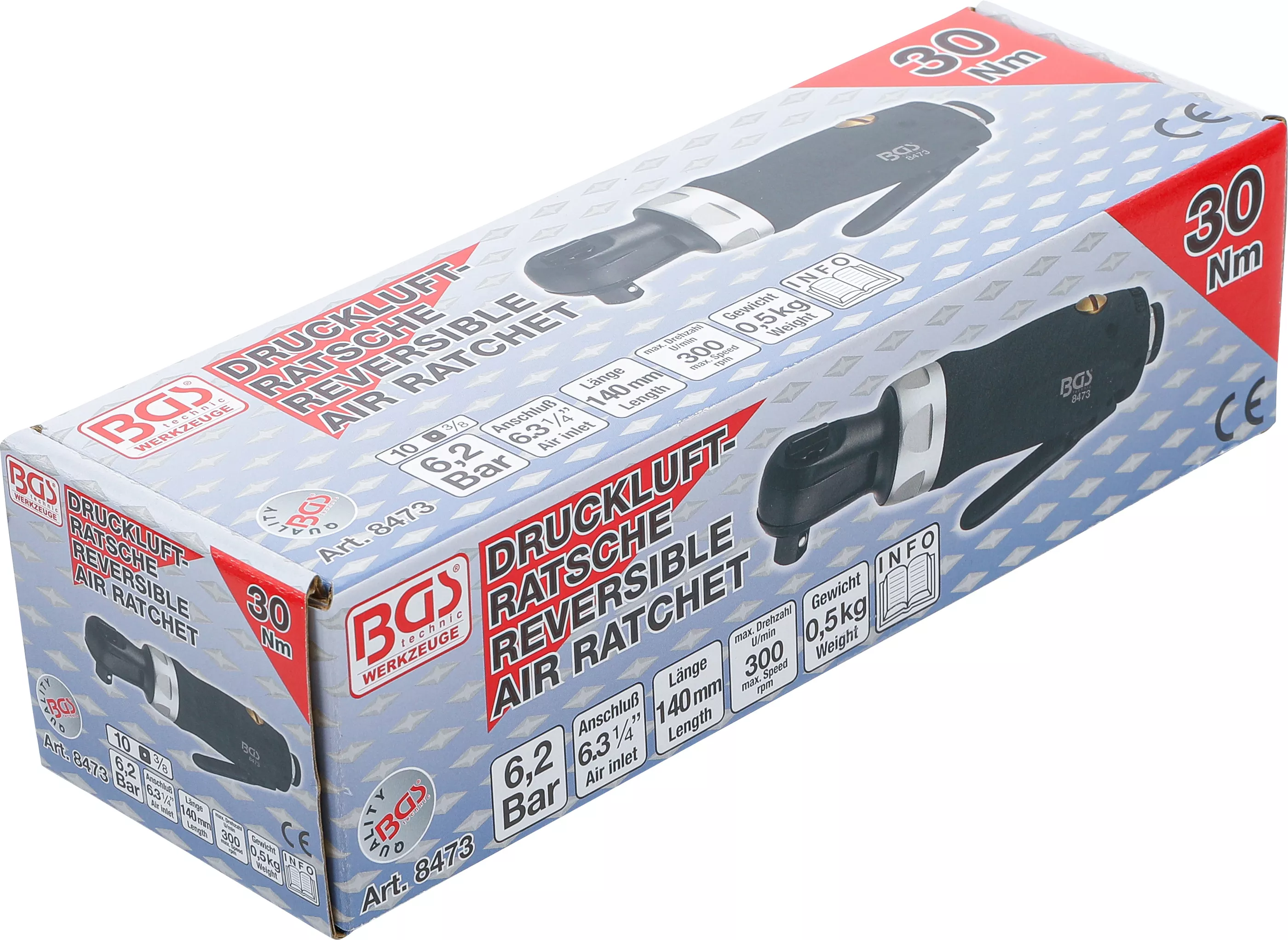 surubelnita cu clichet pneumatica | 10 mm (3/8") | 54 Nm | extra scurta [6]