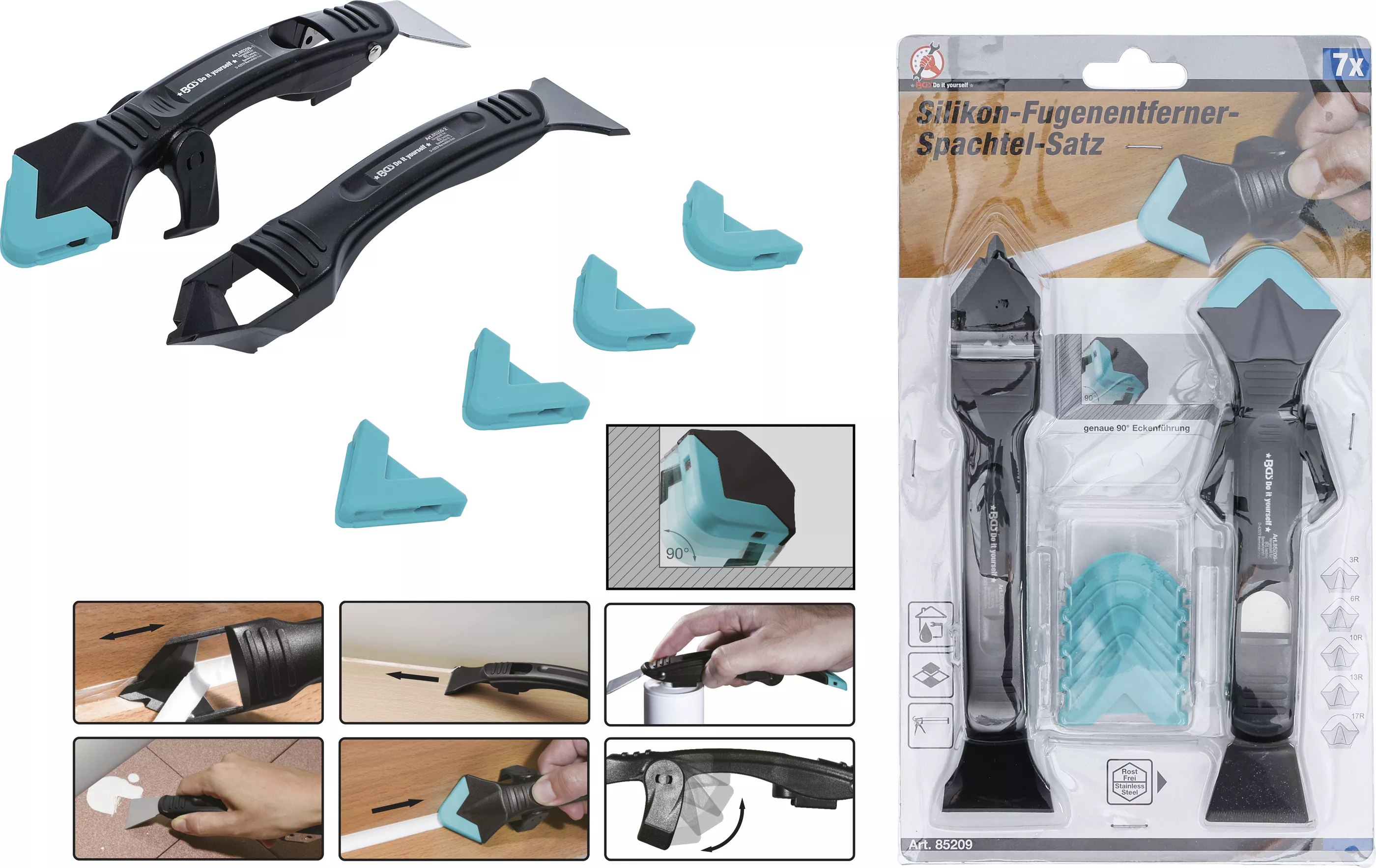 Set cutit indepartare chit siliconic rosturi si spaclu | 7 piese [1]