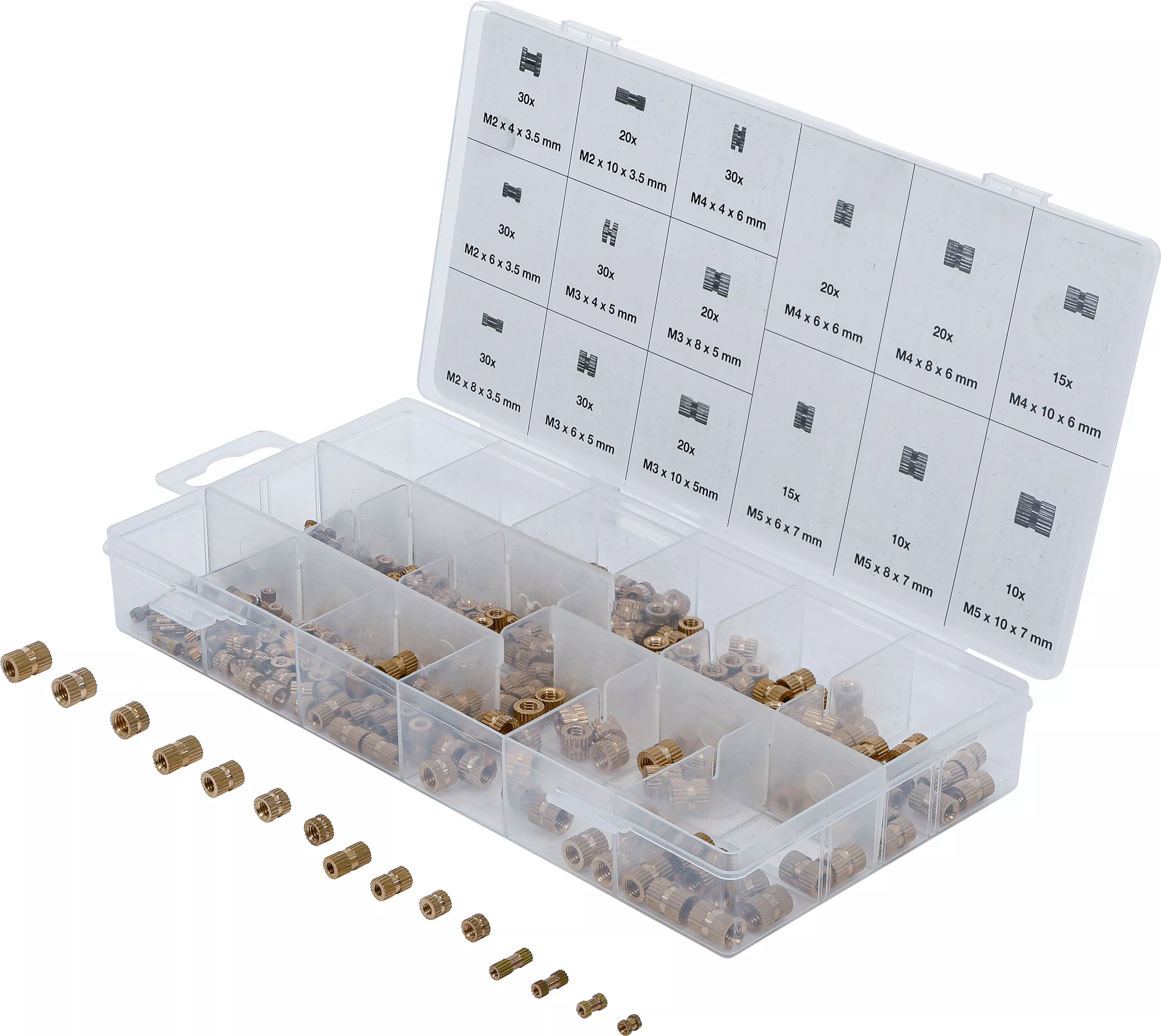 Sortiment piulite de presare | Alama | 330 piese [1]