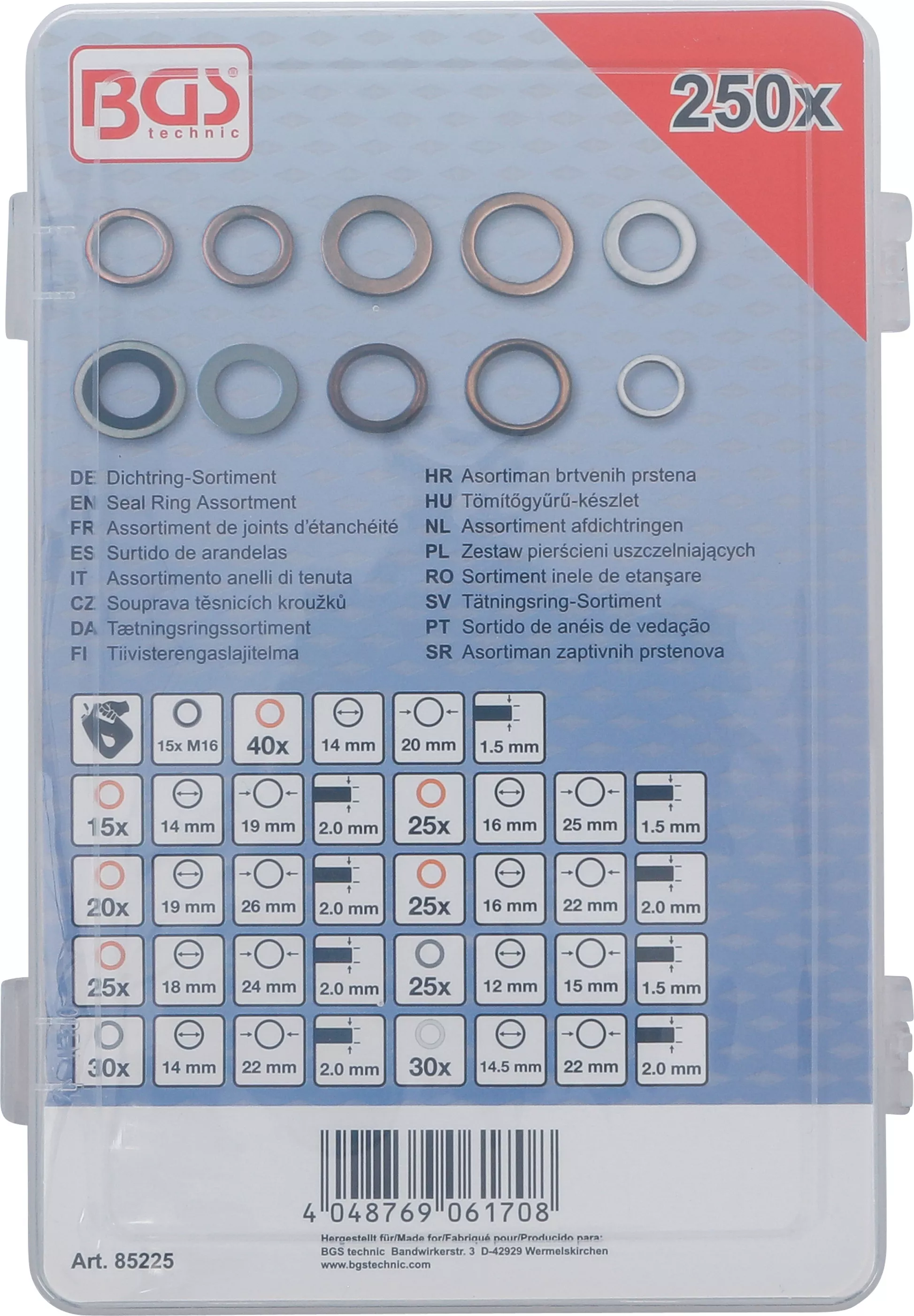 Sortiment inele de etansare | Cupru, Aluminiu, Nylon | 250 piese [3]