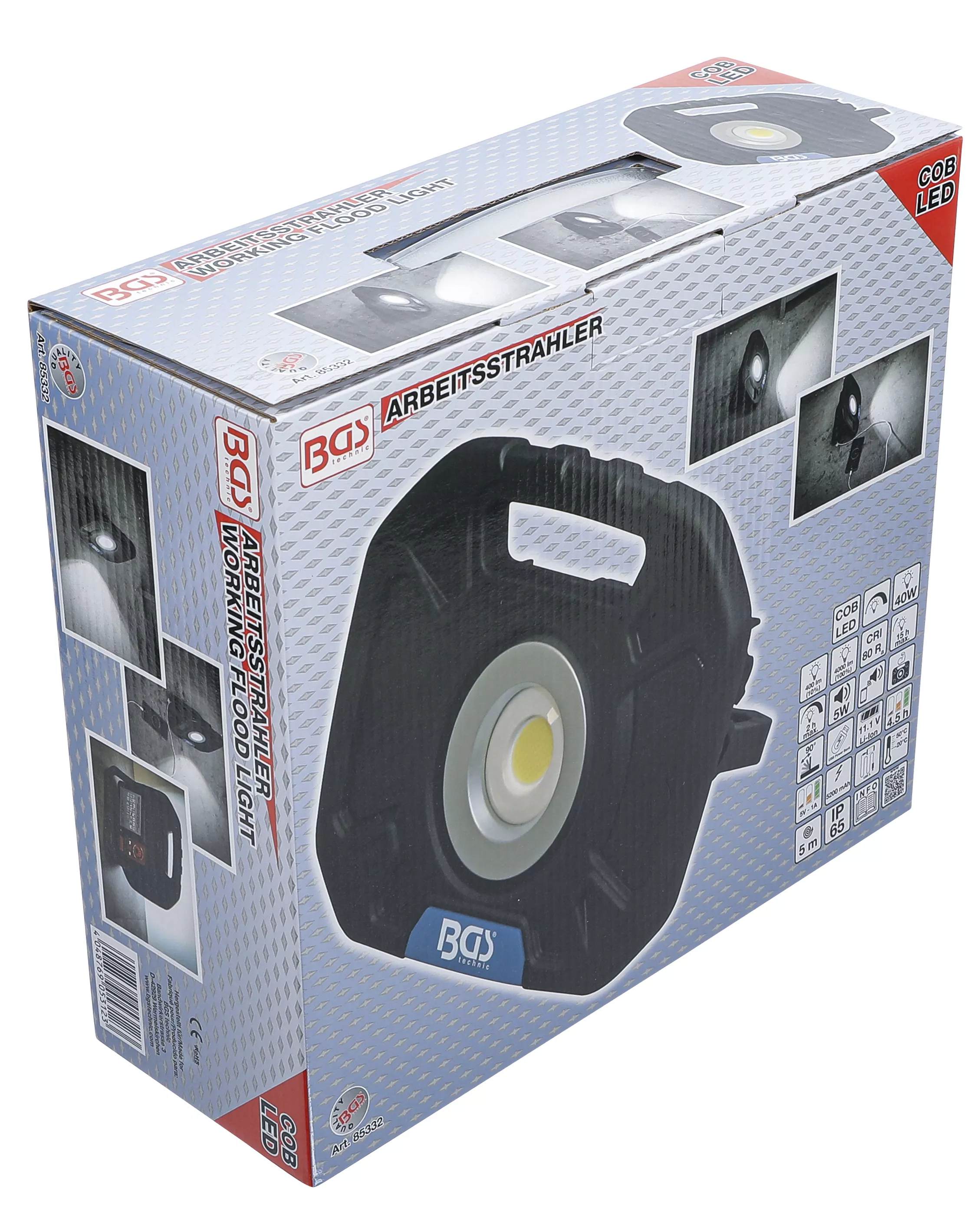 Lampa spot de lucru COB-LED | 40 W | cu difuzoare integrate [10]