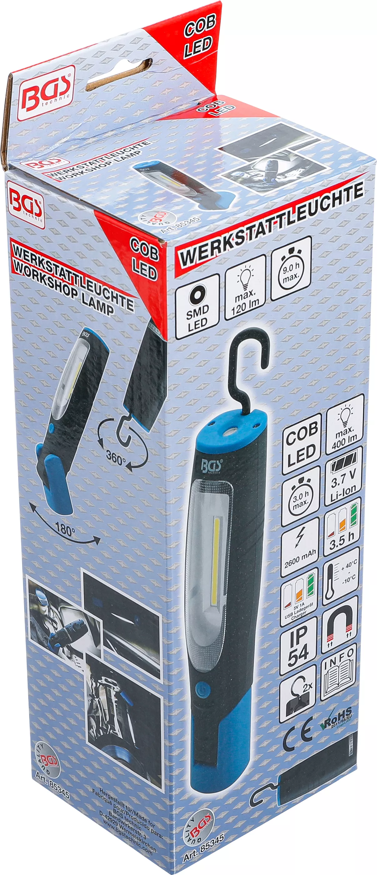Lampa de atelier COB-LED cu magnet si carlig [9]