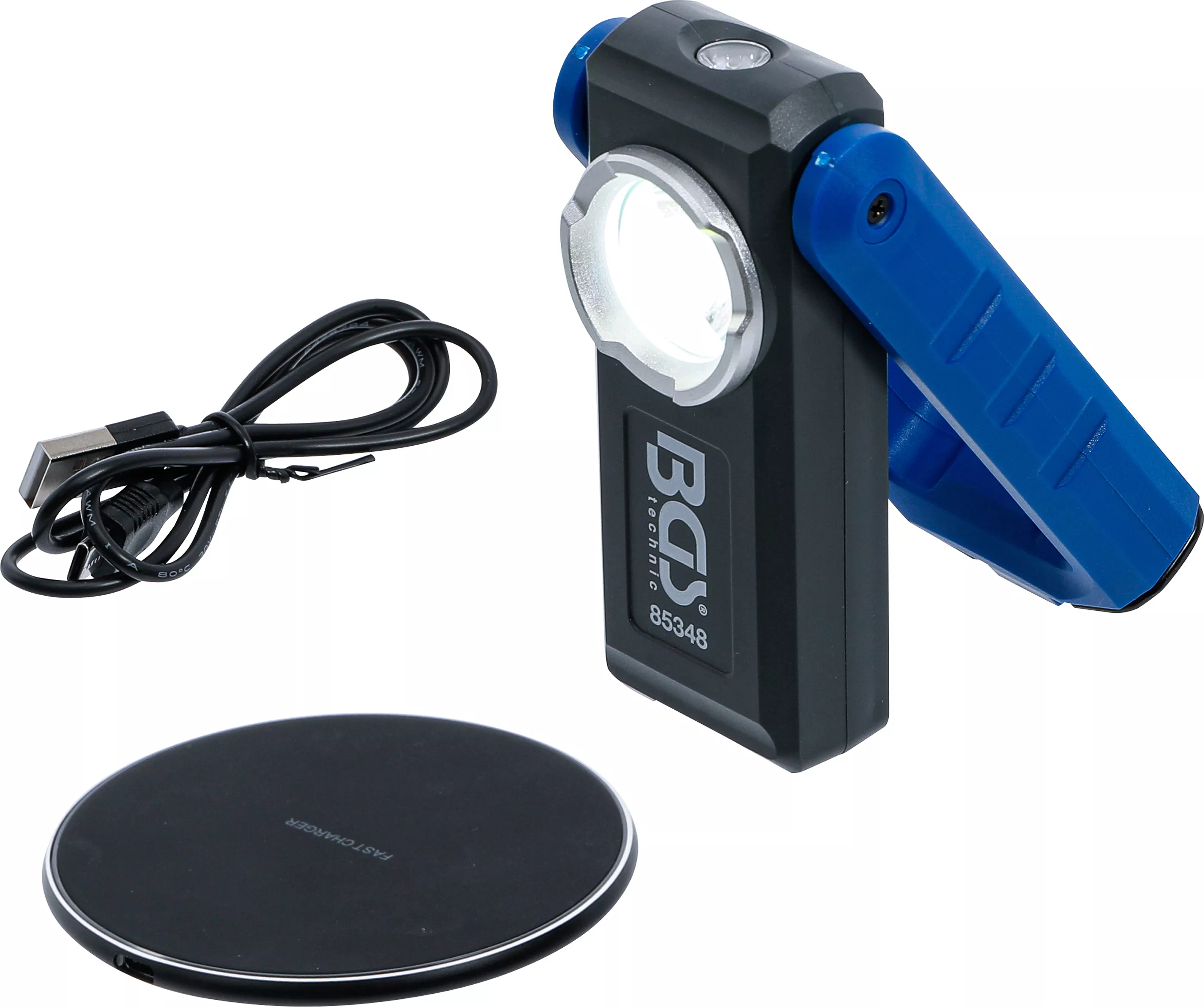 Lampa de atelier COB-LED cu magnet si carlig | rabatabila | cu functie de incarcare inductiva [1]