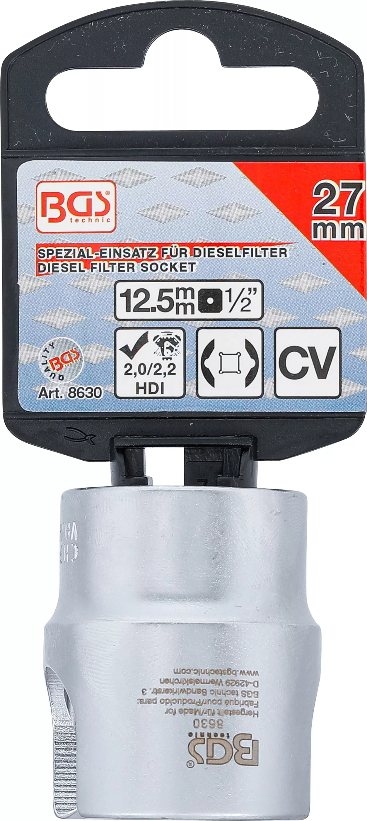 Cap cheie special pentru filtru diesel | 27 mm [4]