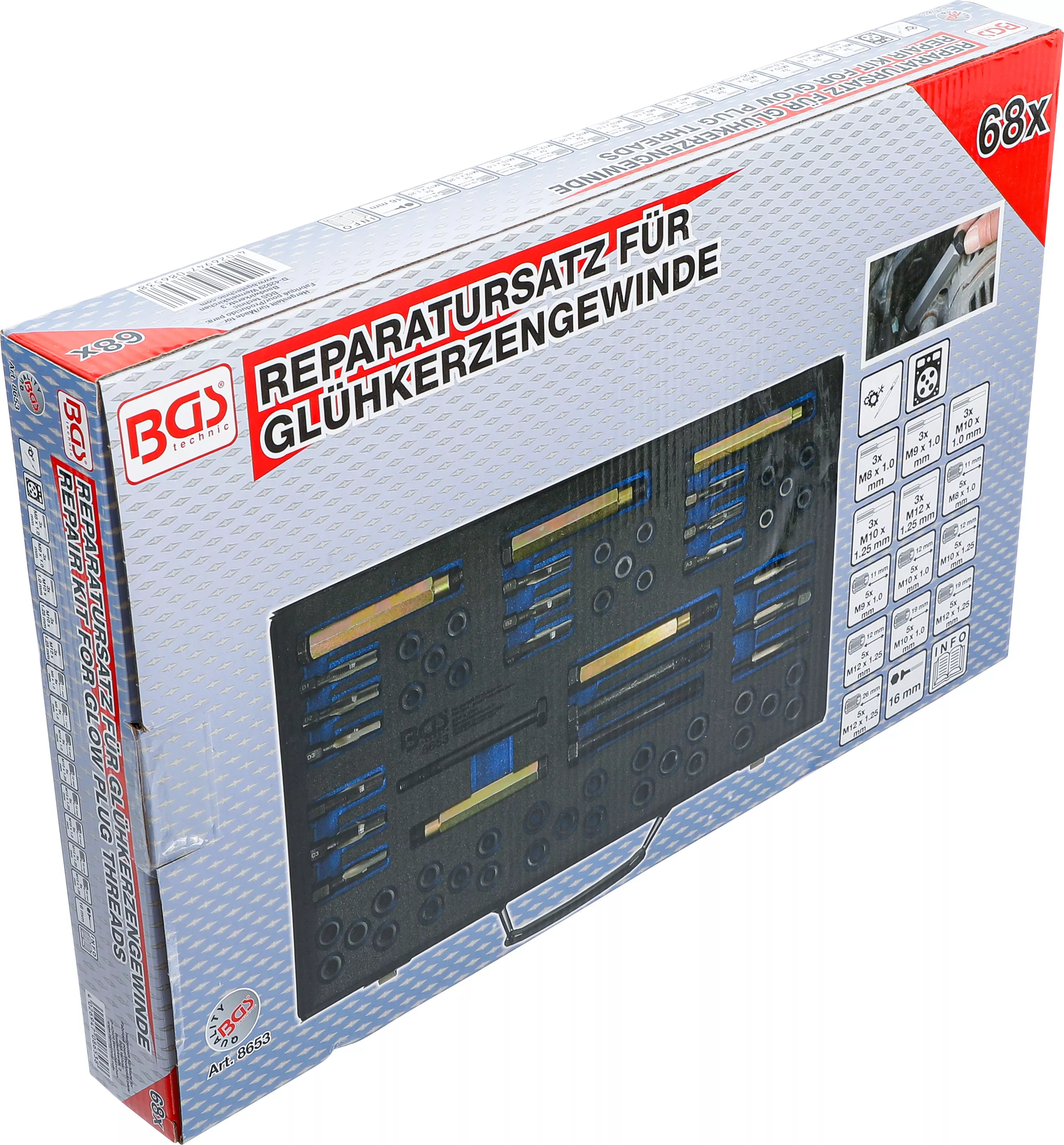 Set reparatie pentru filet bujii incandescente | M8 - M9 - M10 - M12 [6]