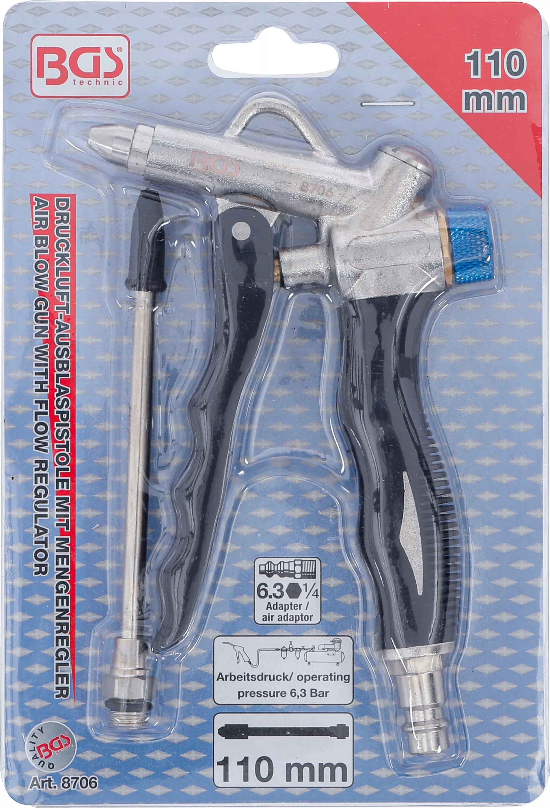 Pistol de suflat cu aer comprimat cu regulator debit [6]